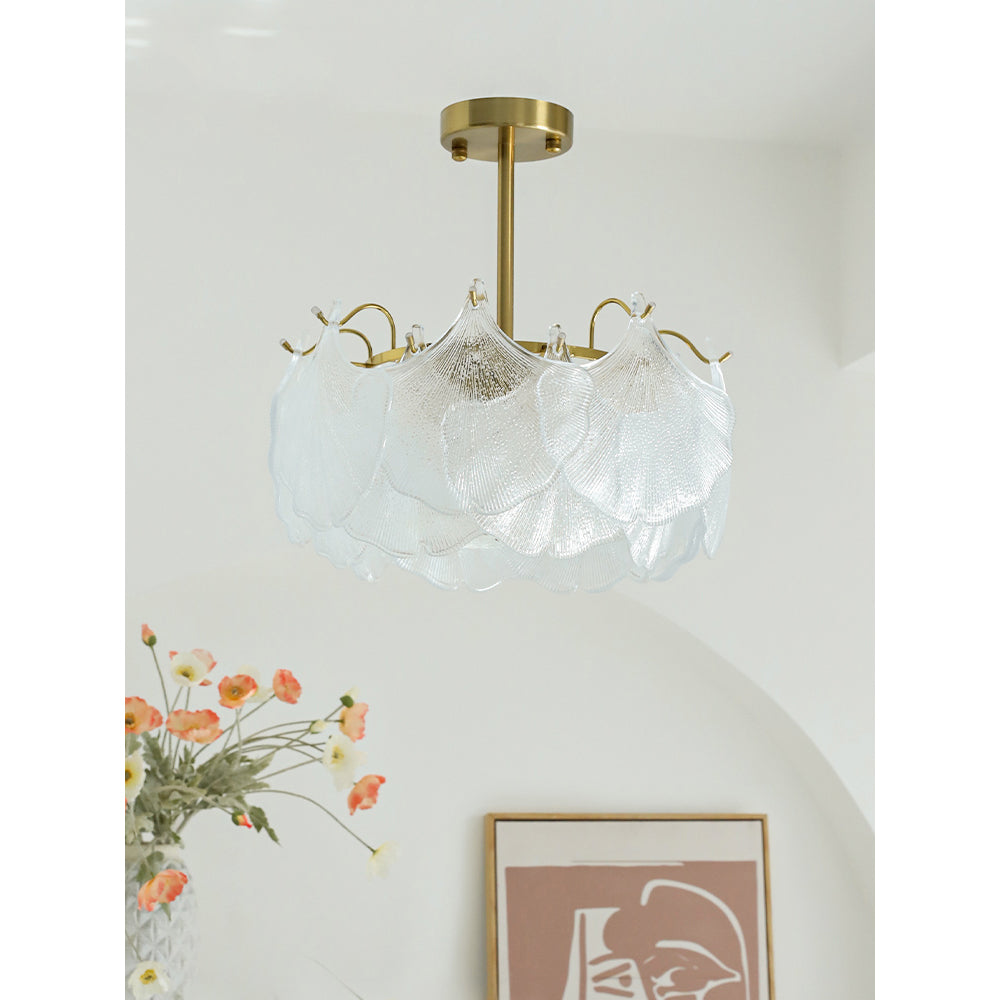 Ginkgo Leaves Glass Flush Mount