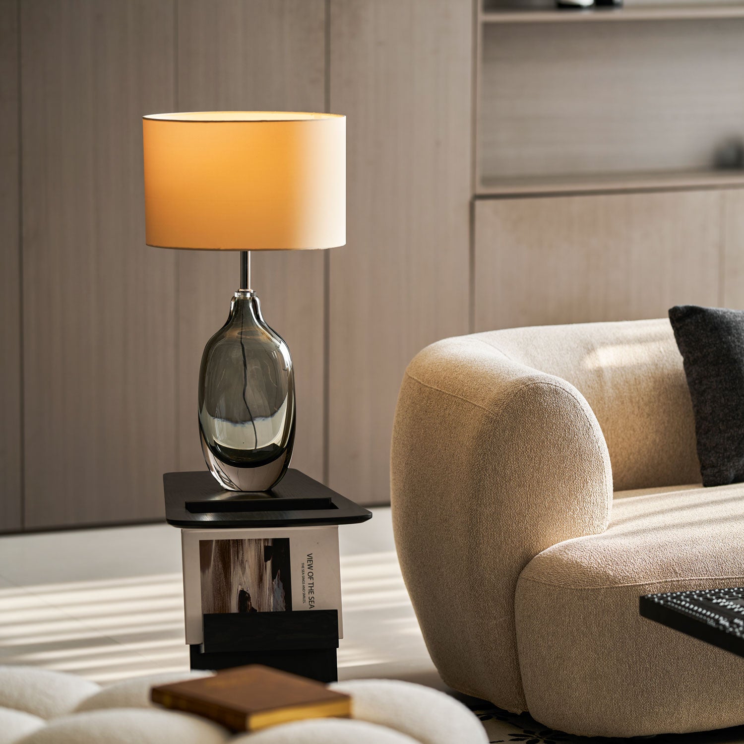 Lámpara de mesa de cristal esmaltado