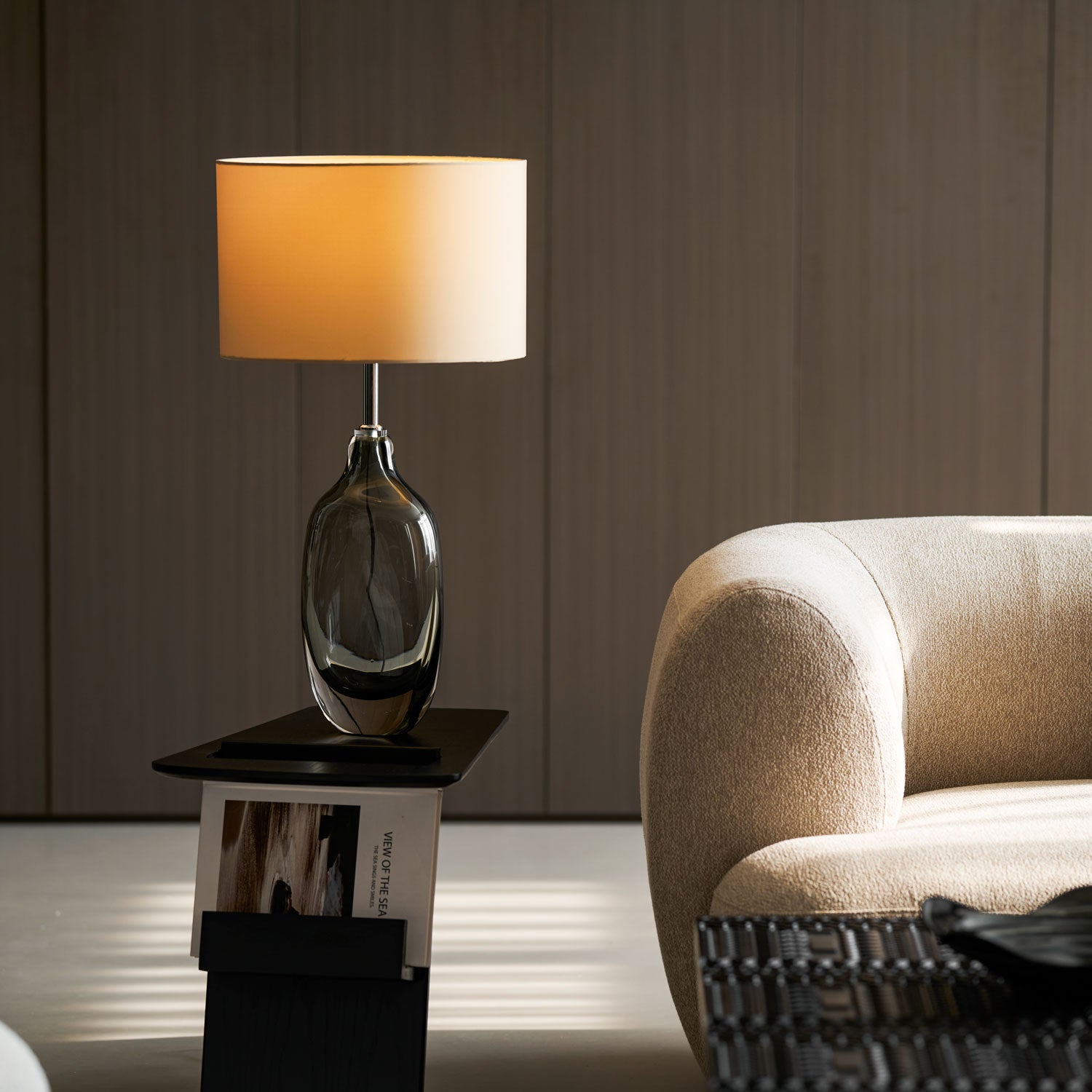 Lámpara de mesa de cristal esmaltado