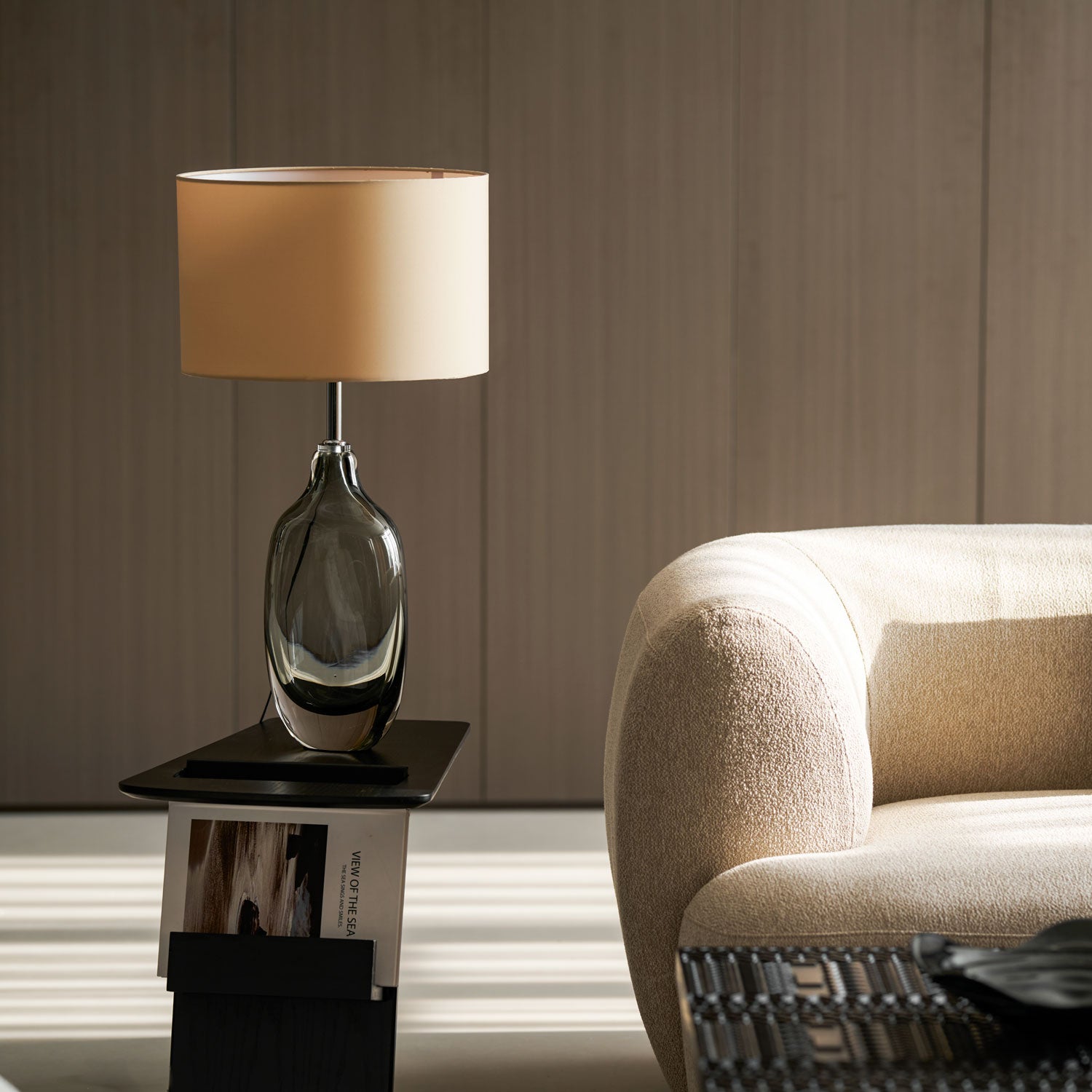 Lámpara de mesa de cristal esmaltado