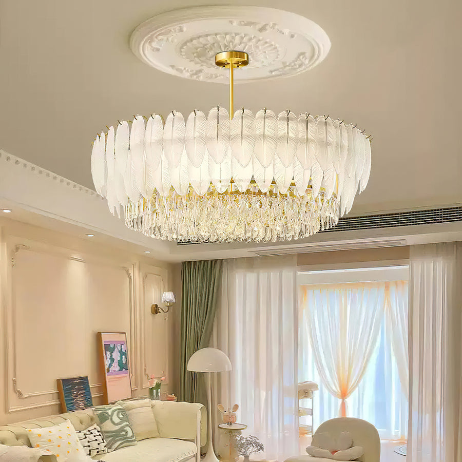 Greta Feather Crystal Chandelier – detail 2
