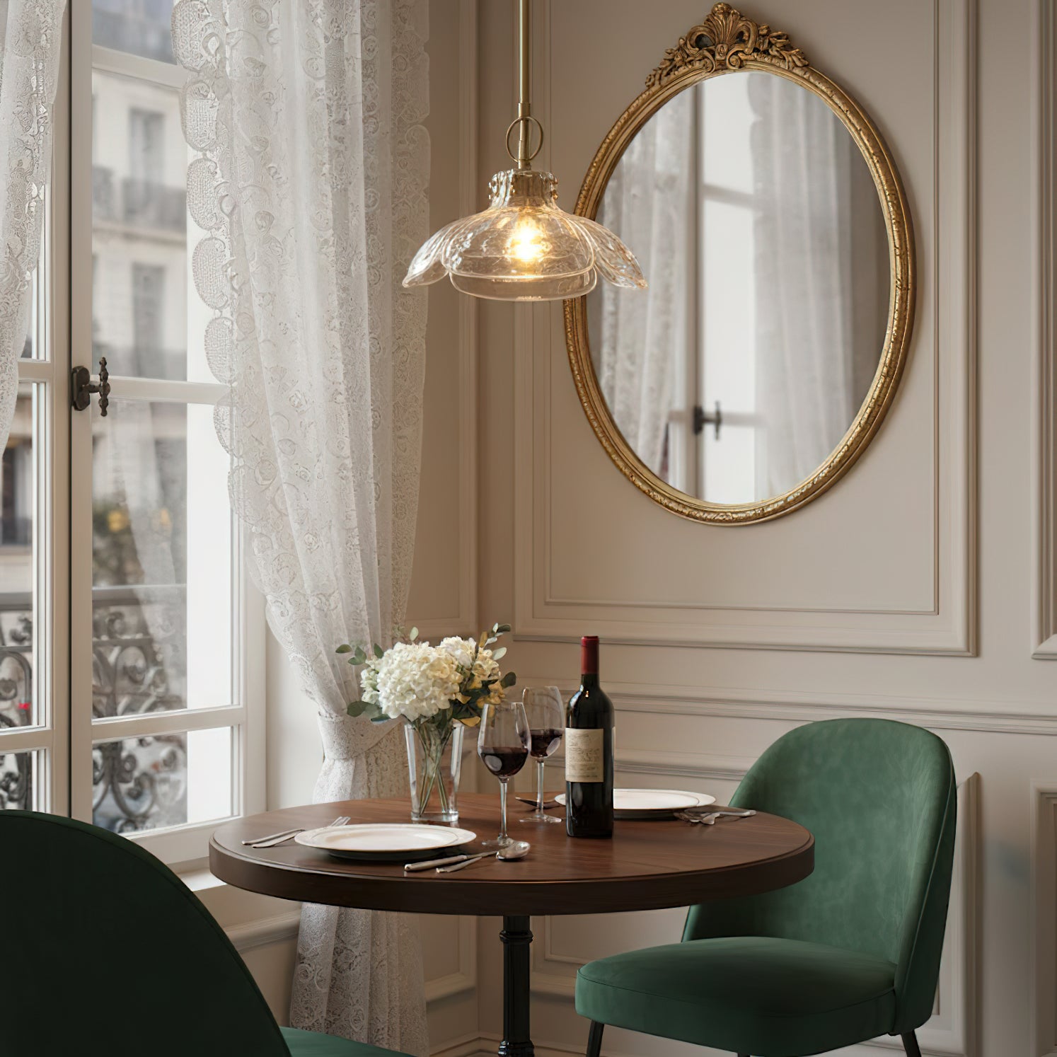 Hammered Petals Glass Pendant Lamp