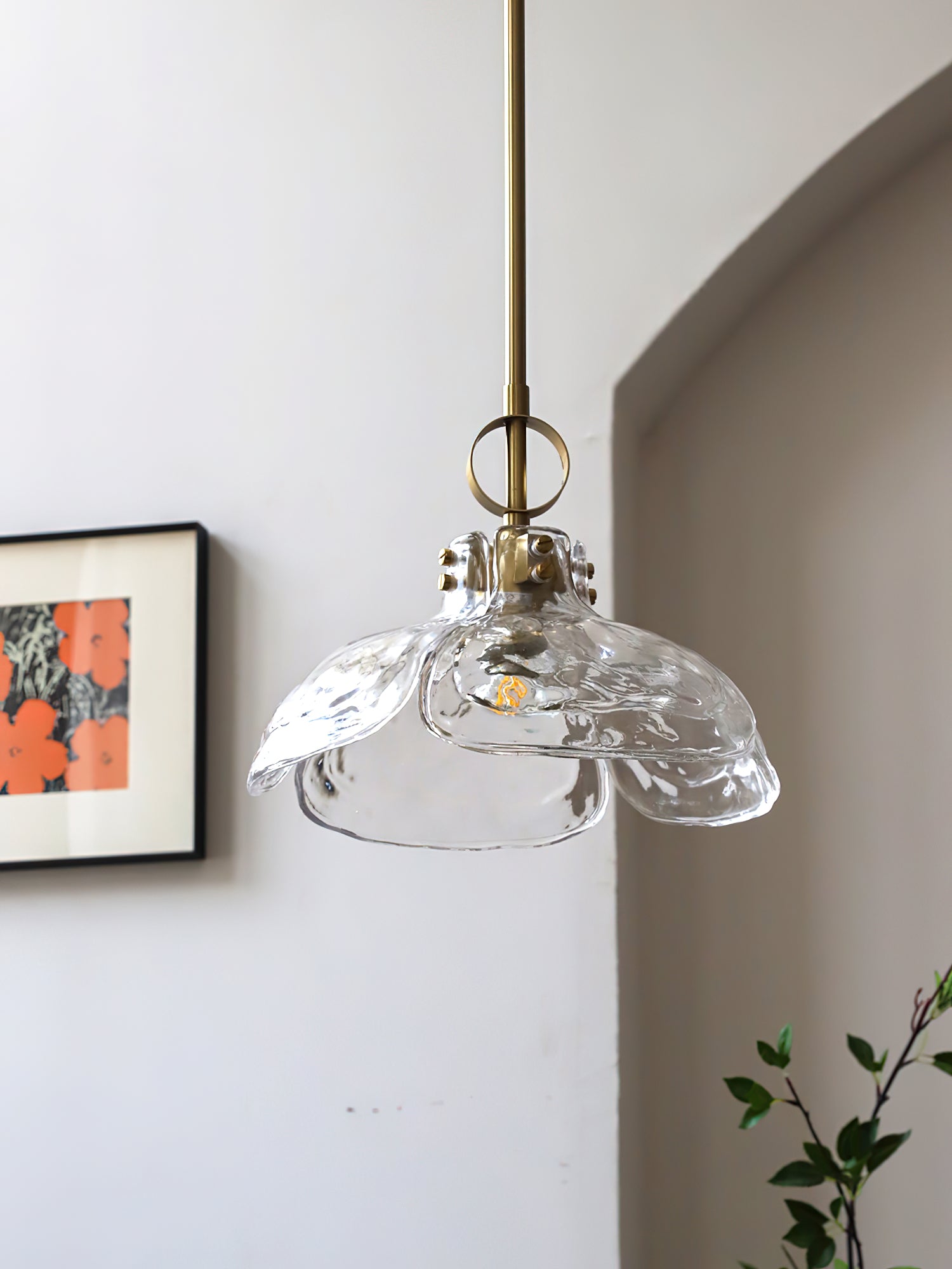 Hammered Petals Glass Pendant Lamp