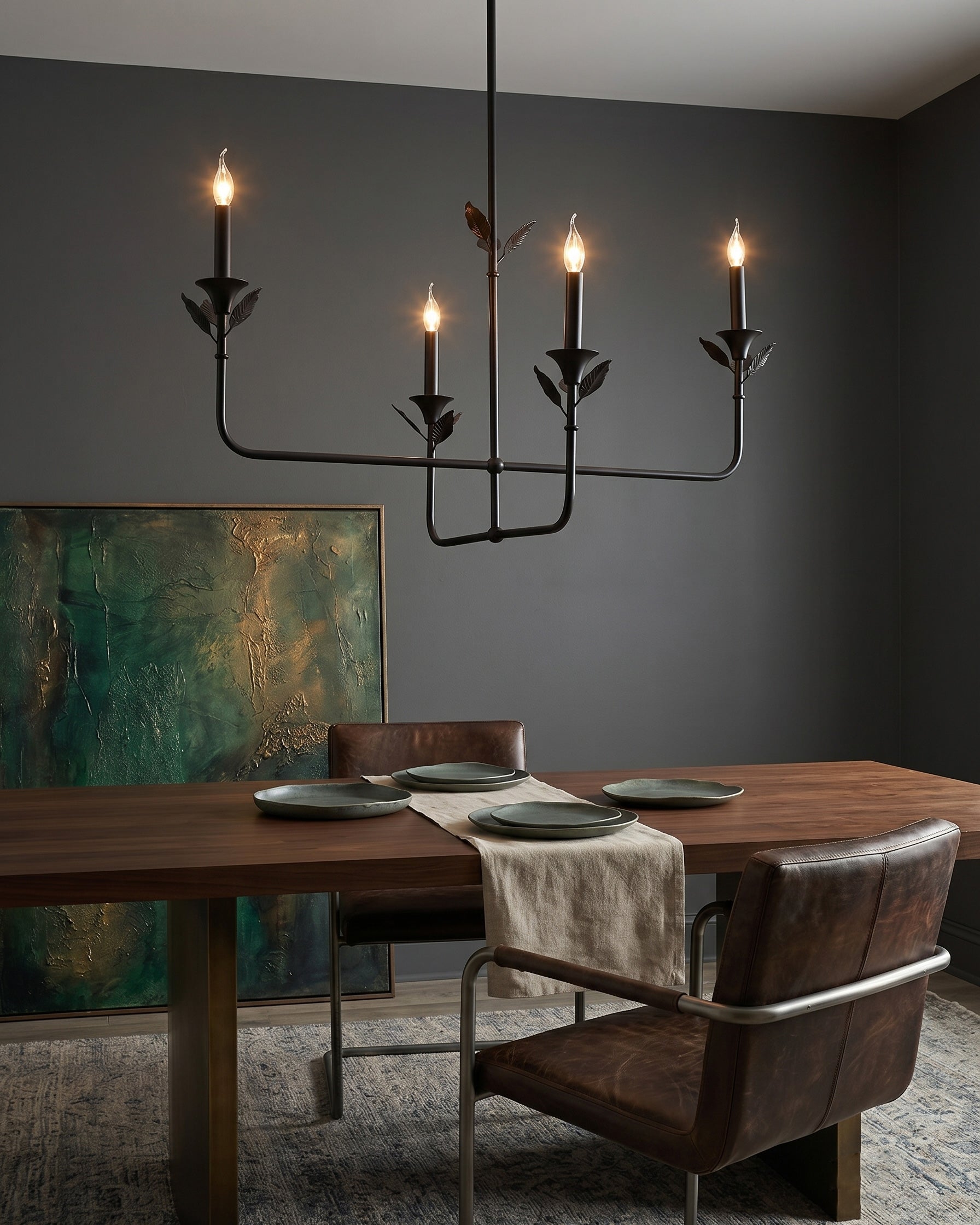 Hazel Leaf Fabric Chandelier