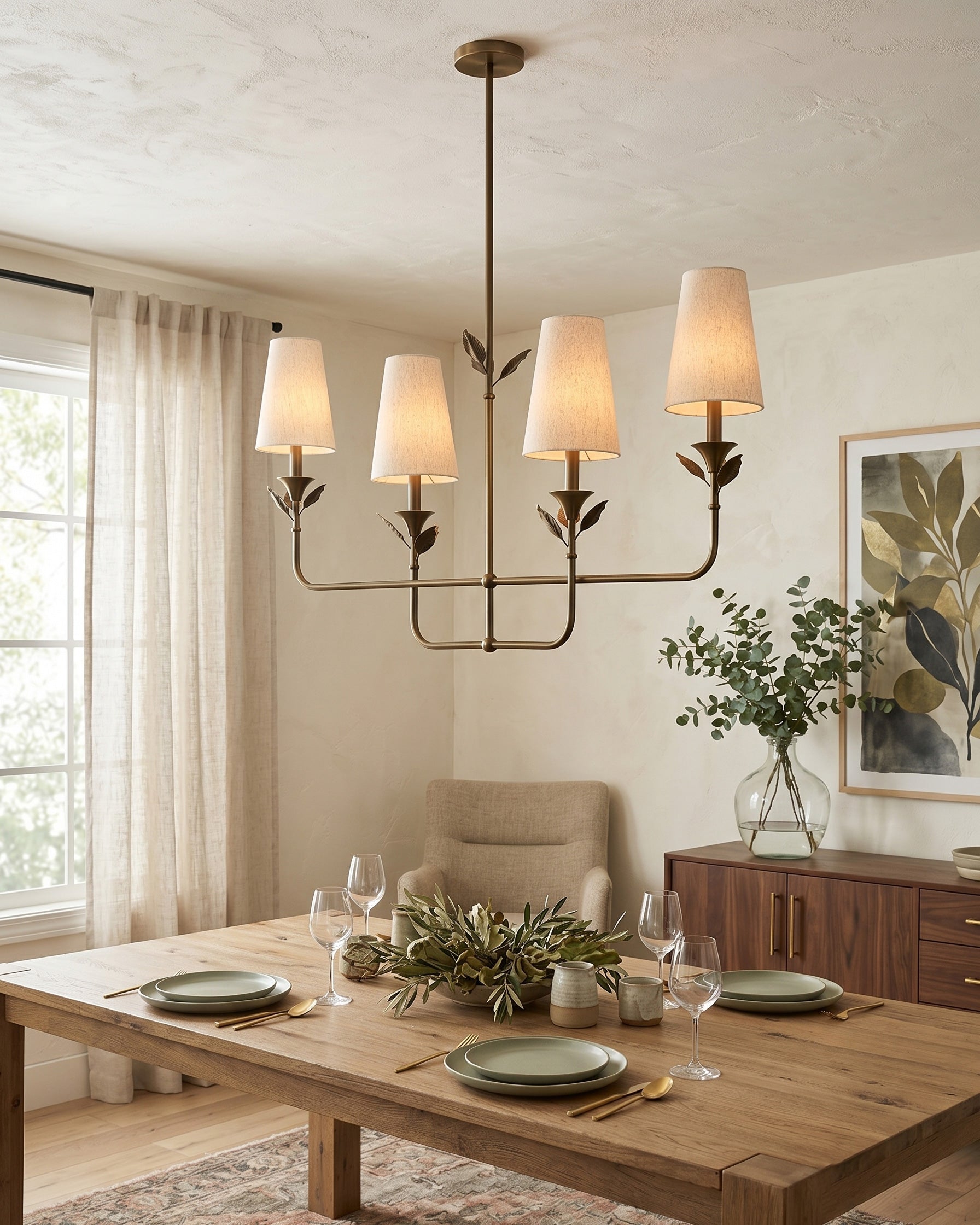 Hazel Leaf Fabric Chandelier