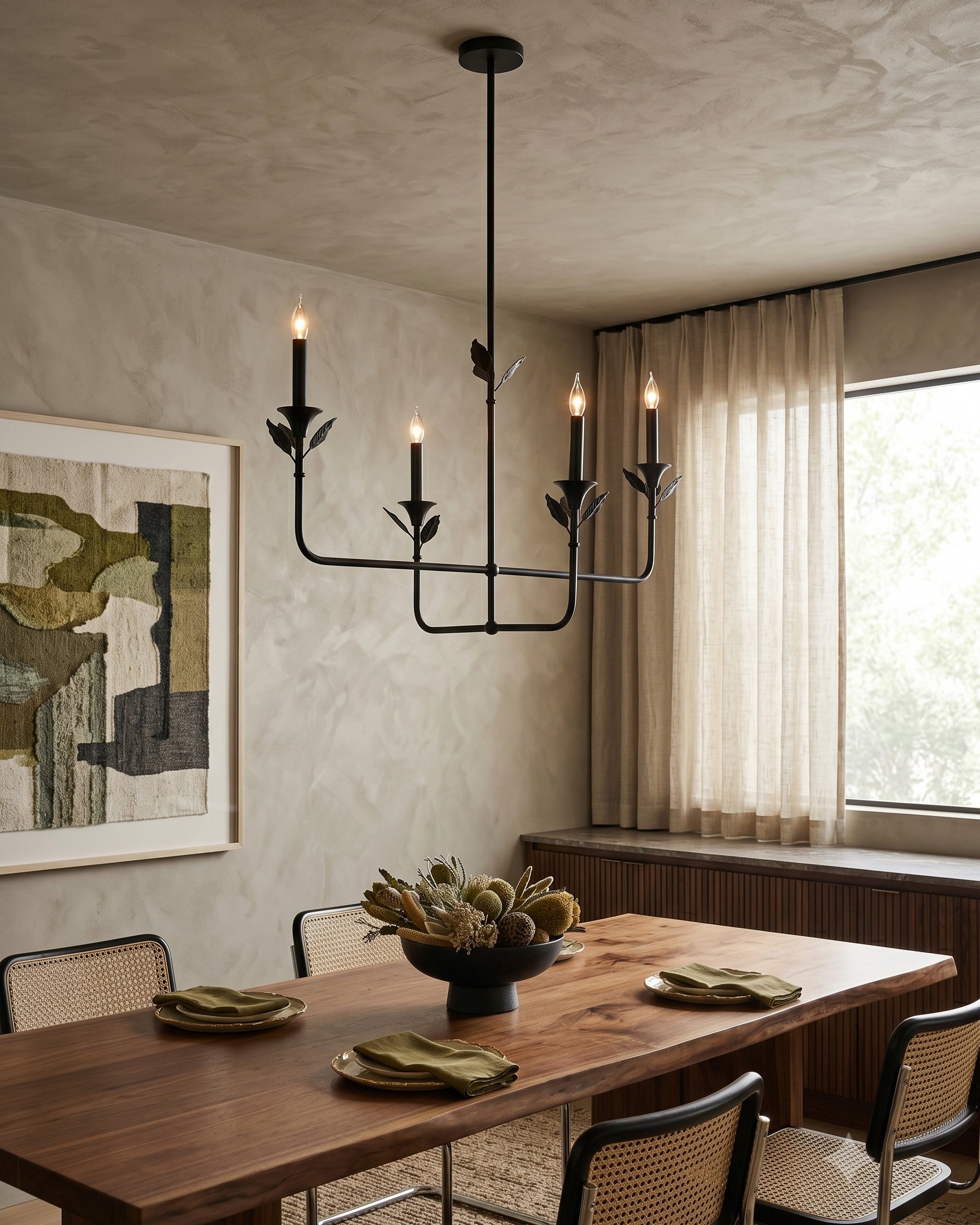 Hazel Leaf Fabric Chandelier