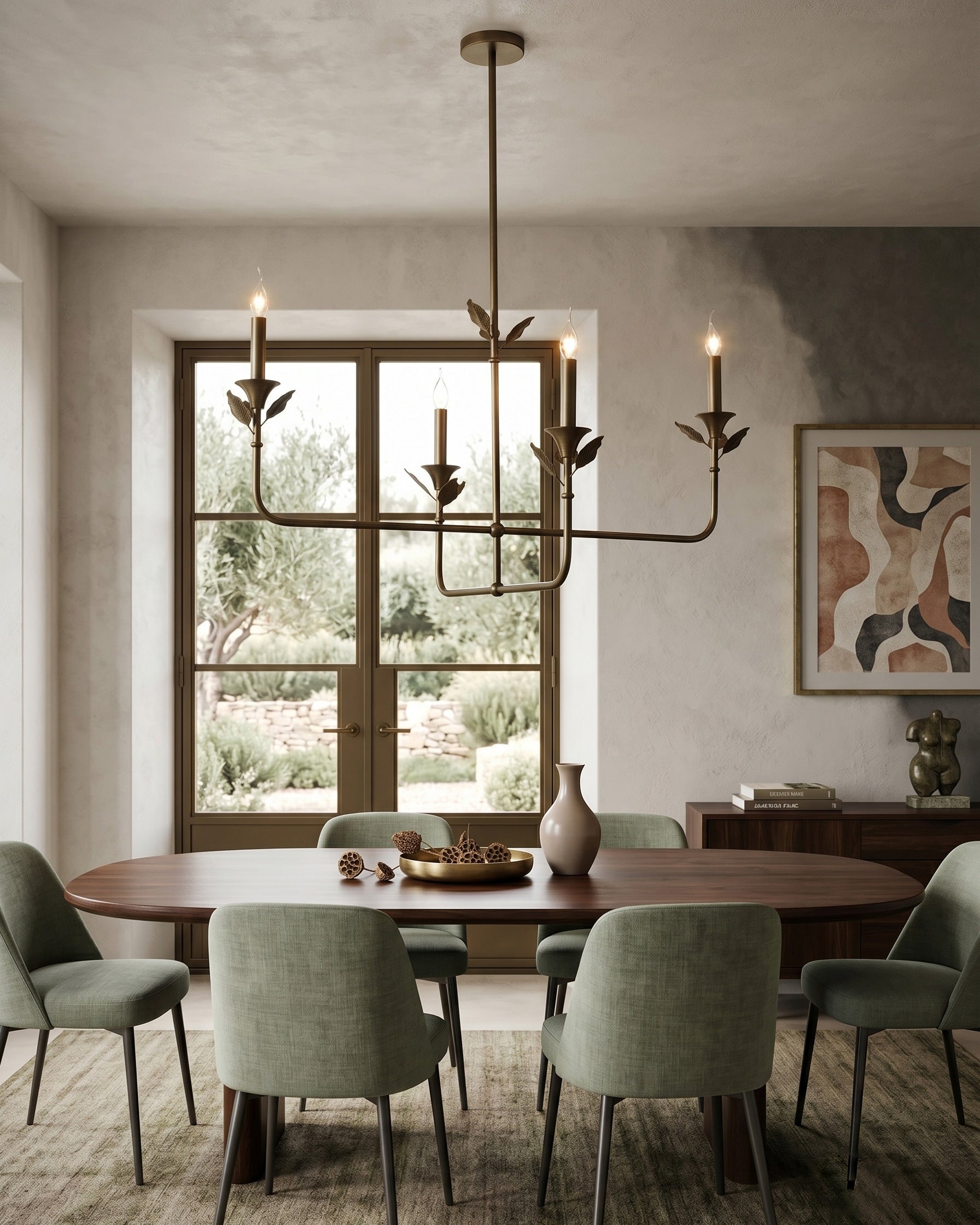 Hazel Leaf Fabric Chandelier
