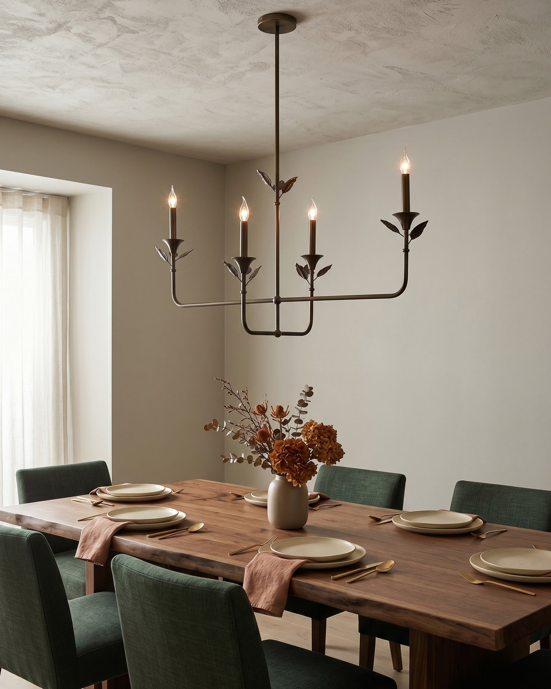 Hazel Leaf Fabric Chandelier