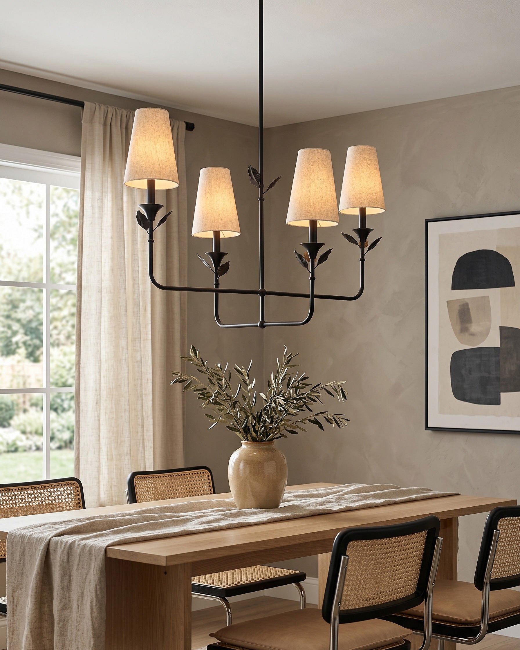 Hazel Leaf Fabric Chandelier