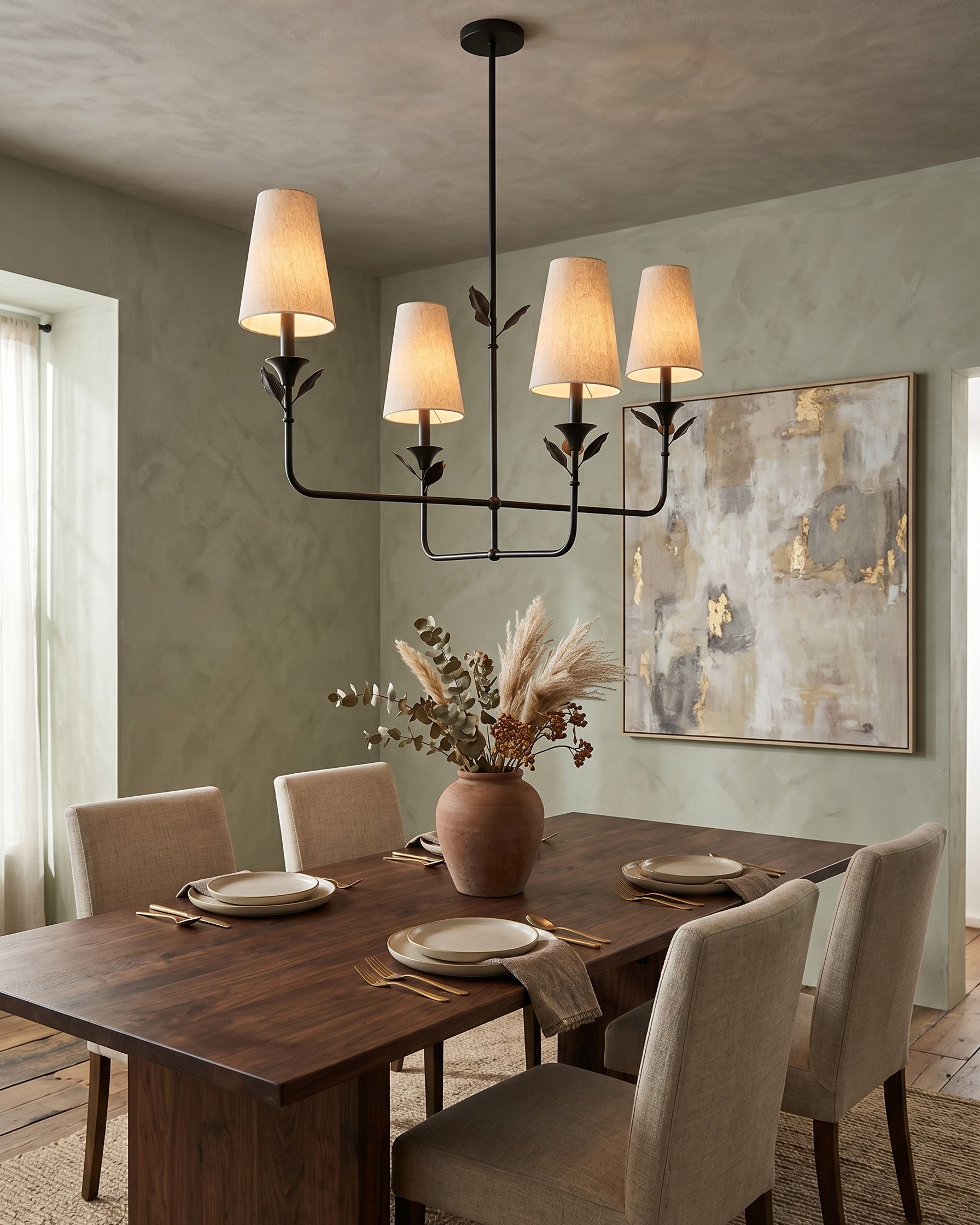 Hazel Leaf Fabric Chandelier