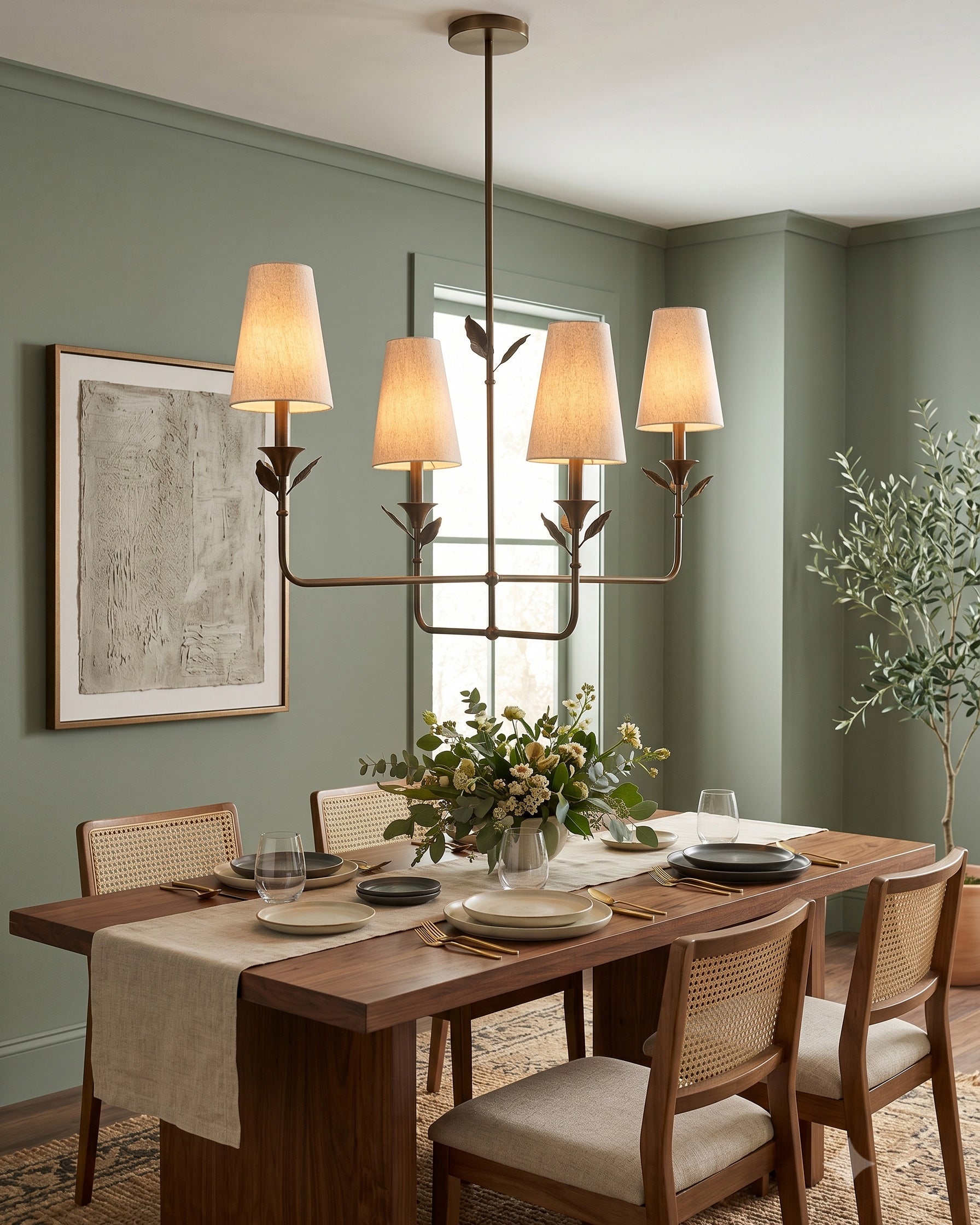 Hazel Leaf Fabric Chandelier