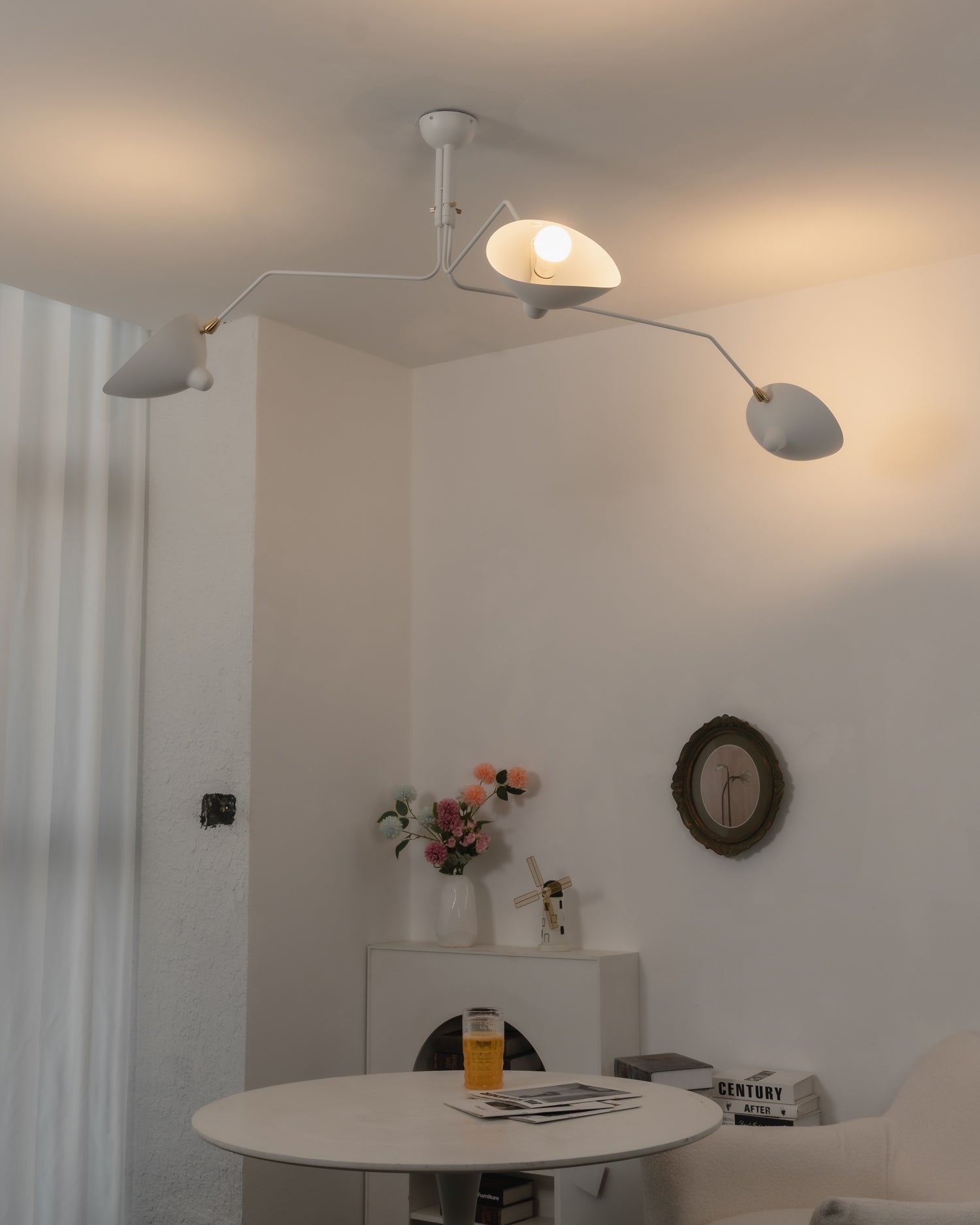 Horizontal Serge Mouille Ceiling Lamp A