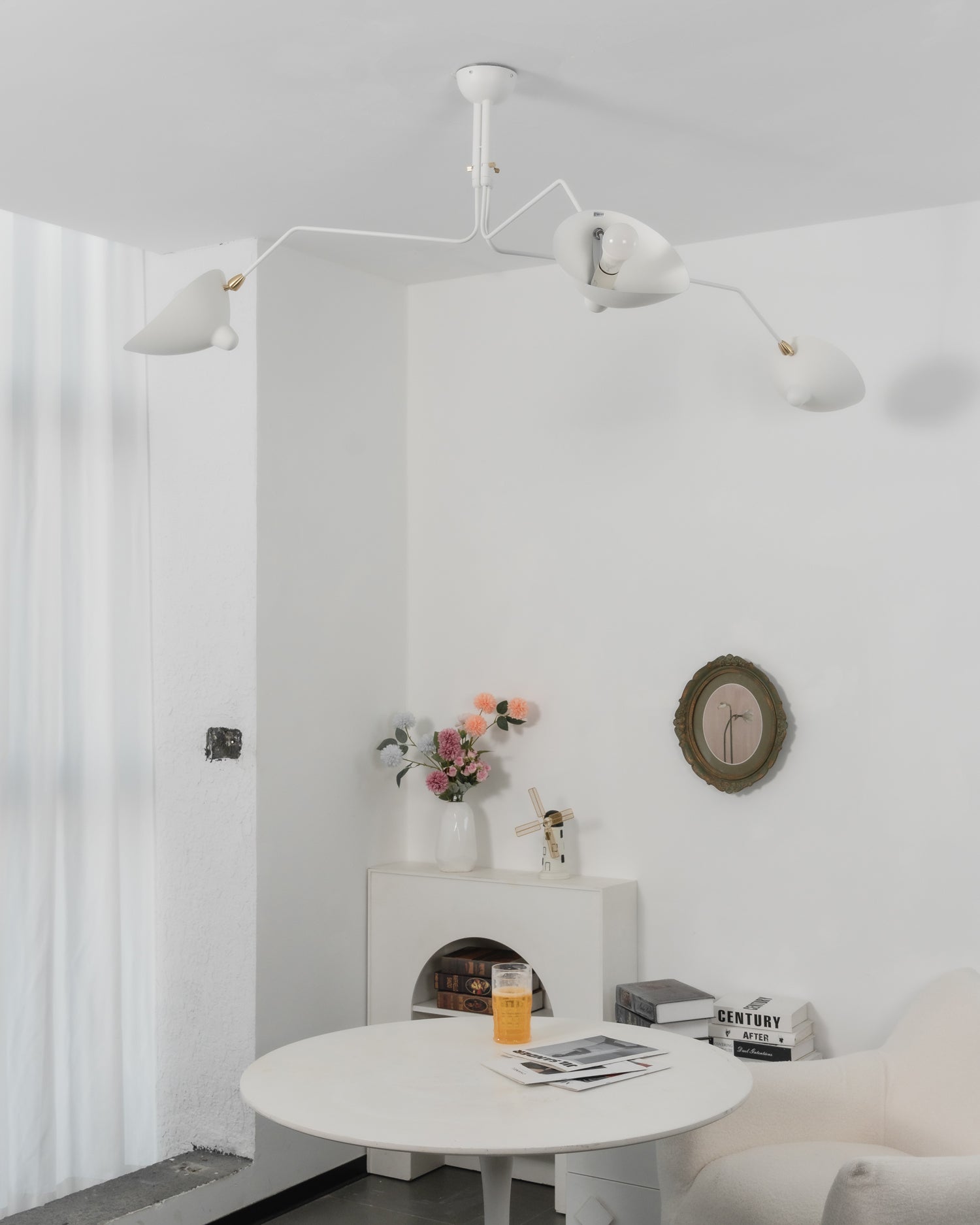 Horizontal Serge Mouille Ceiling Lamp A