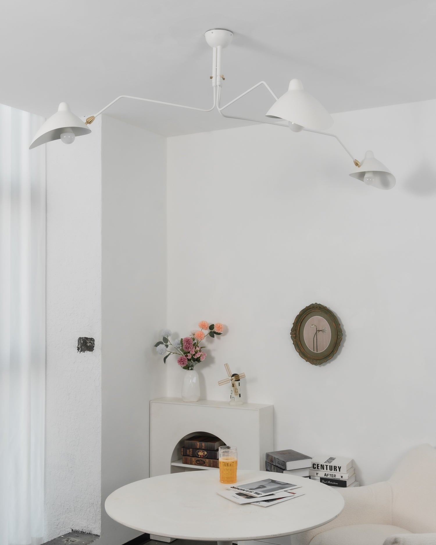 Horizontal Serge Mouille Ceiling Lamp A