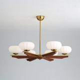Walnut color & White Glass