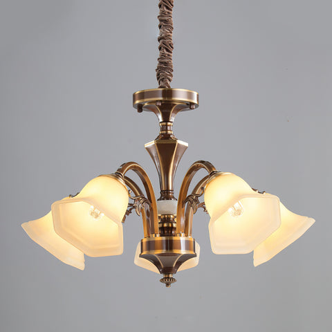 Down 5-Light: Dia 68cm x H 43.5cm / ∅ 26.8″ x H 17.1″