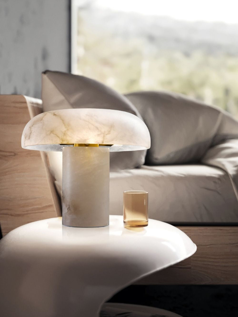 Mushroom Alabaster Table Lamp