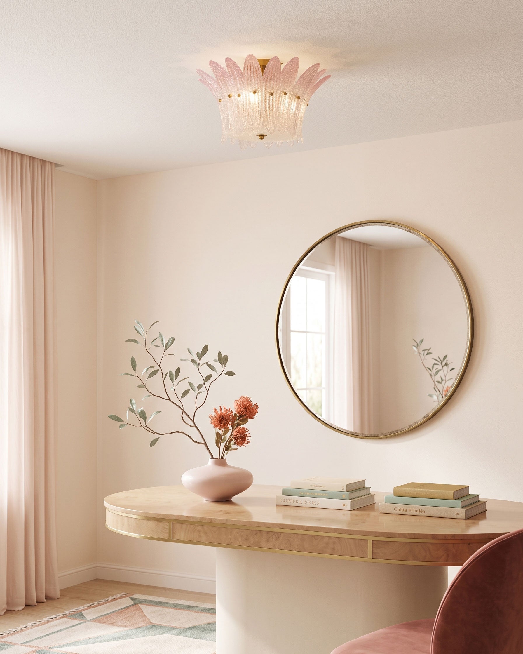 Paloma Pink Petal Flush Mount