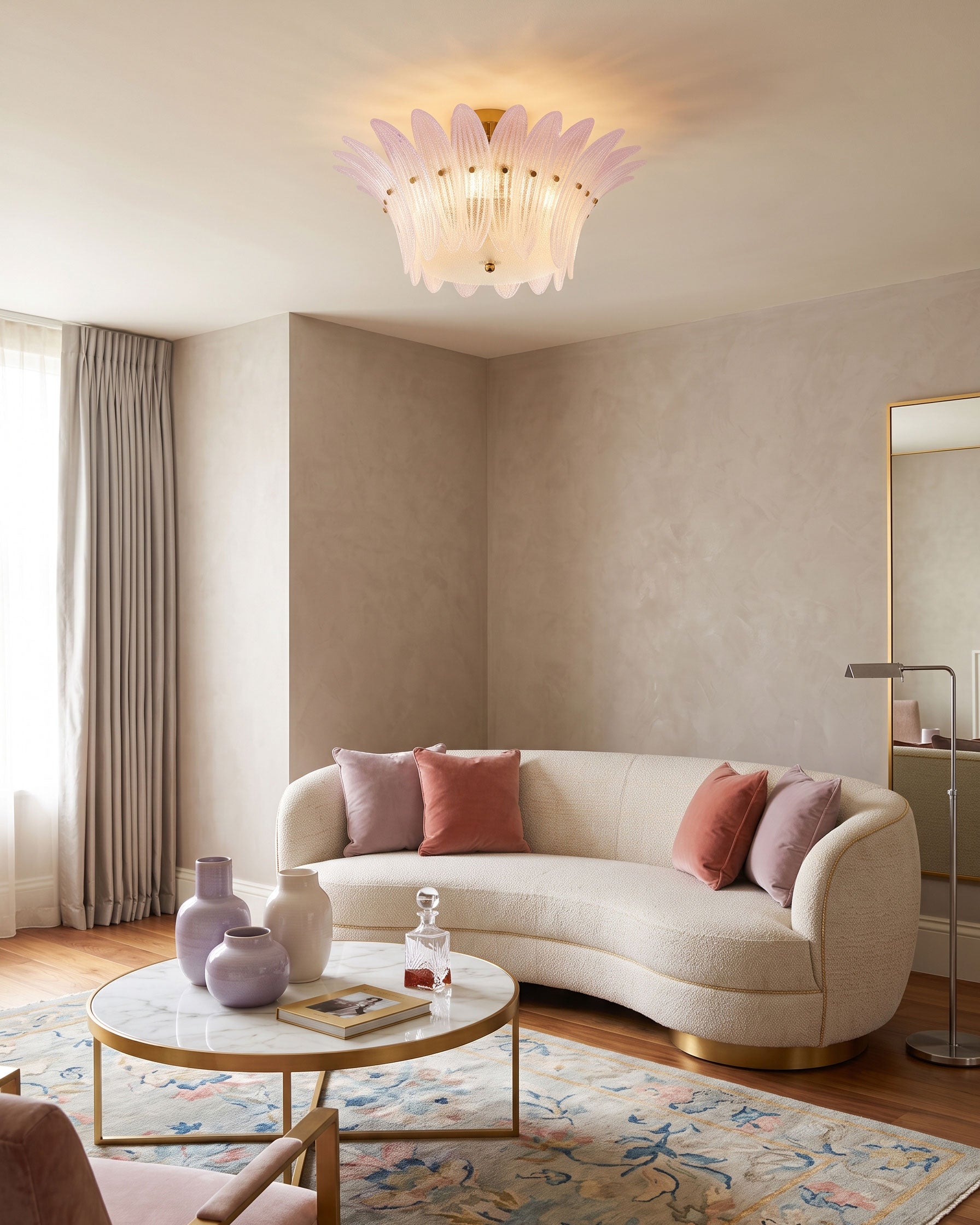Paloma Pink Petal Flush Mount