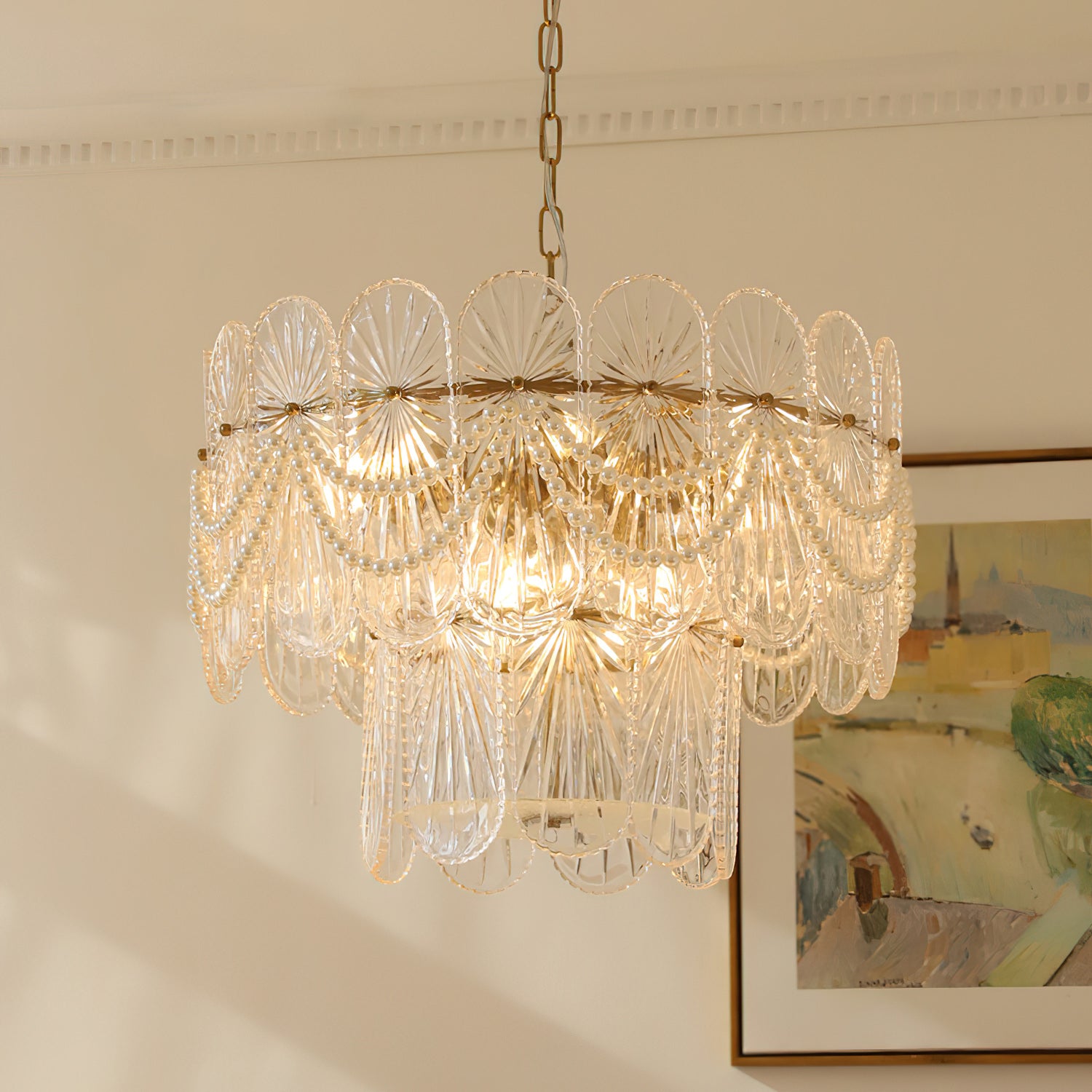 Pearl Glass Chandelier