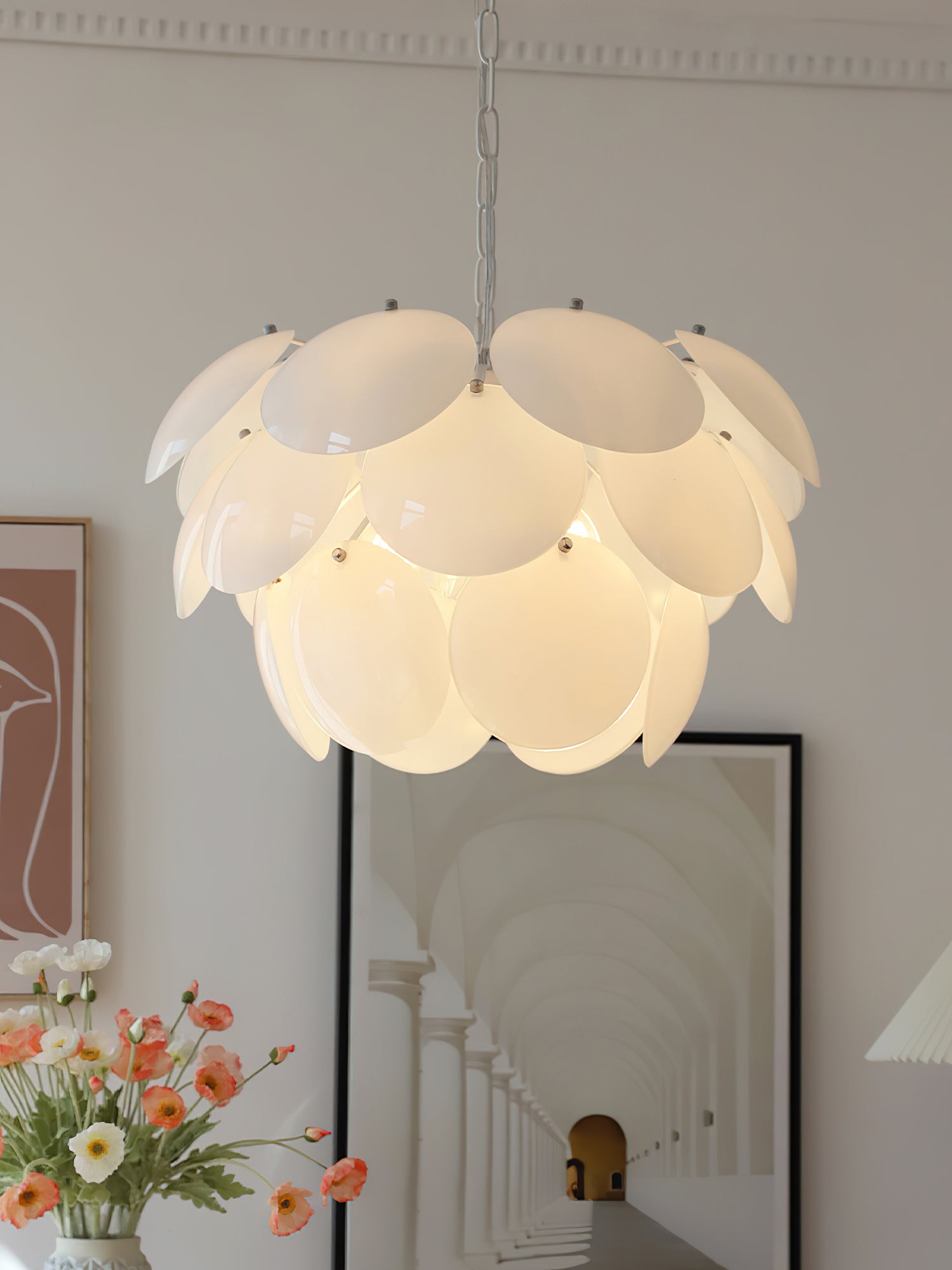 Pine Cones Glass Chandelier