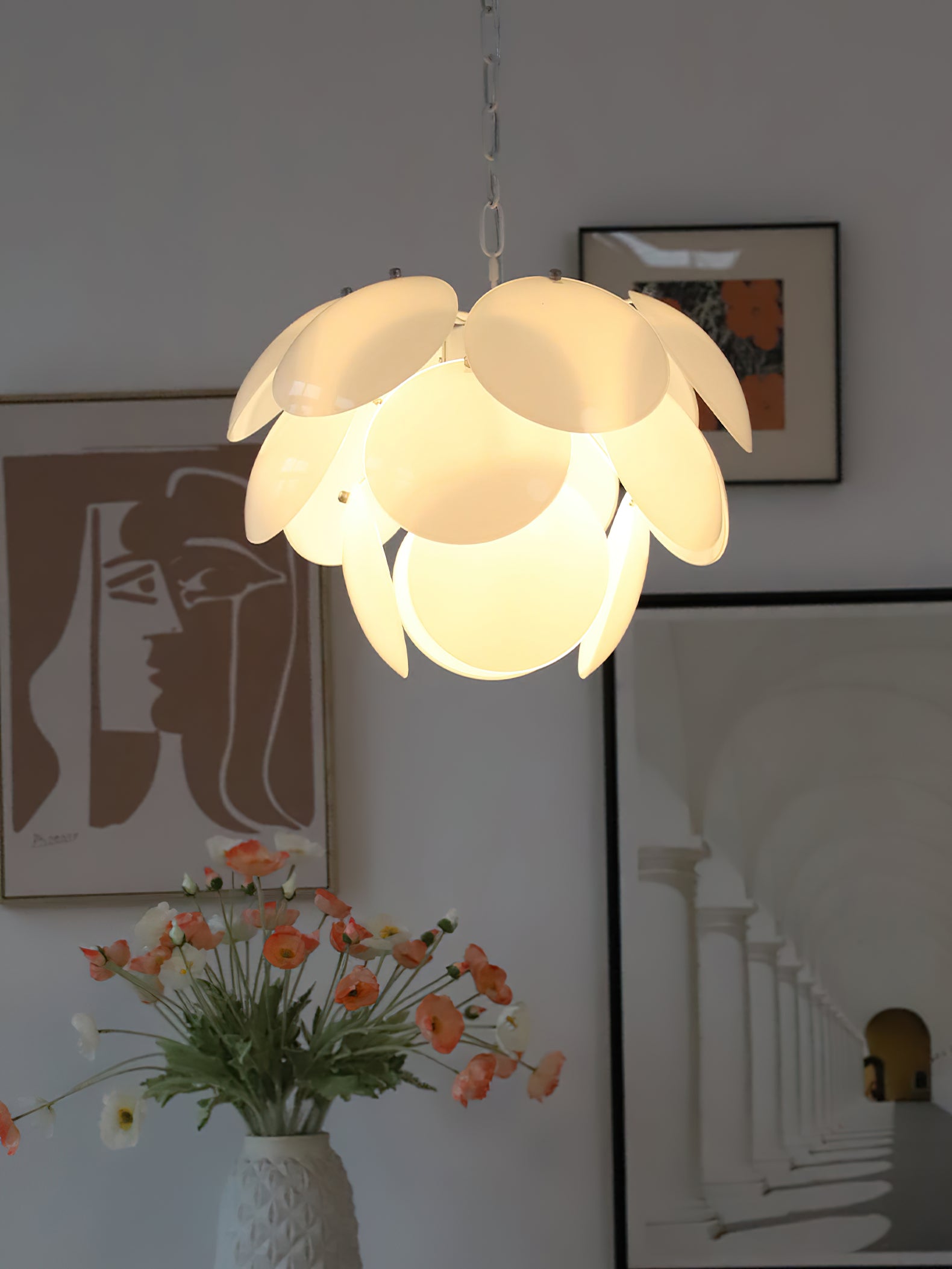 Pine Cones Glass Chandelier