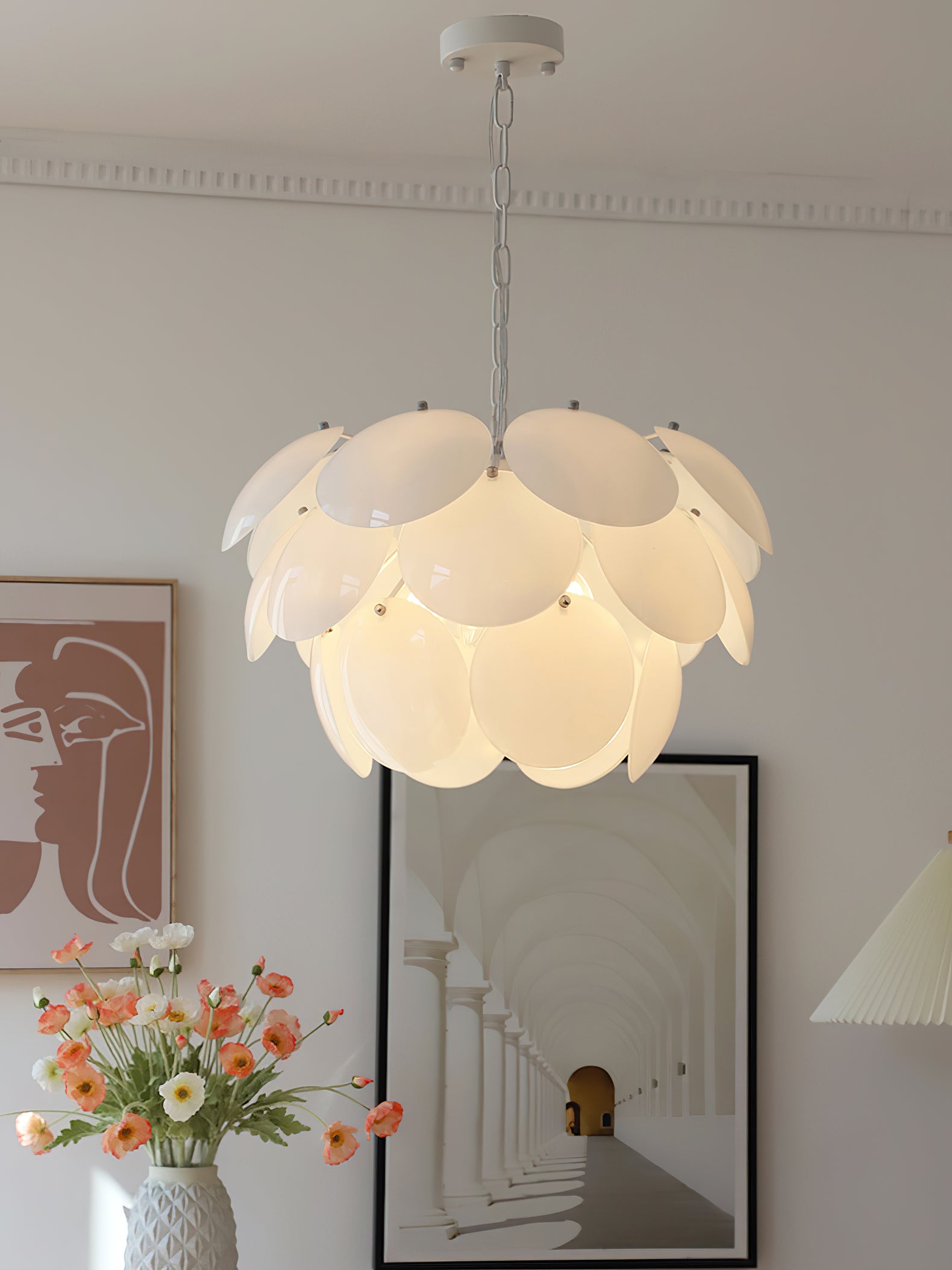 Pine Cones Glass Chandelier