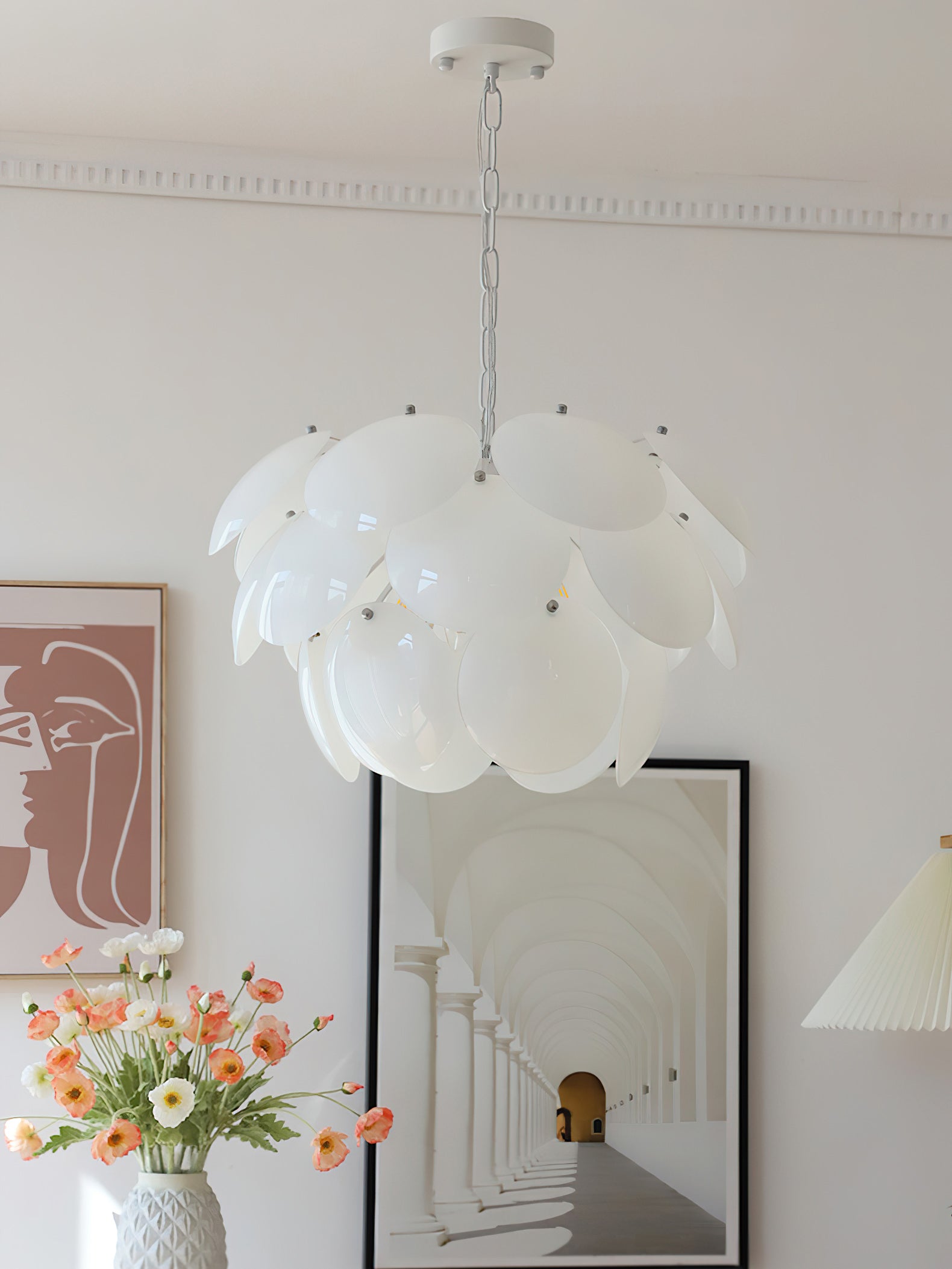 Pine Cones Glass Chandelier