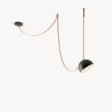 Lampadario Plus-minus Semispheres in Pelle