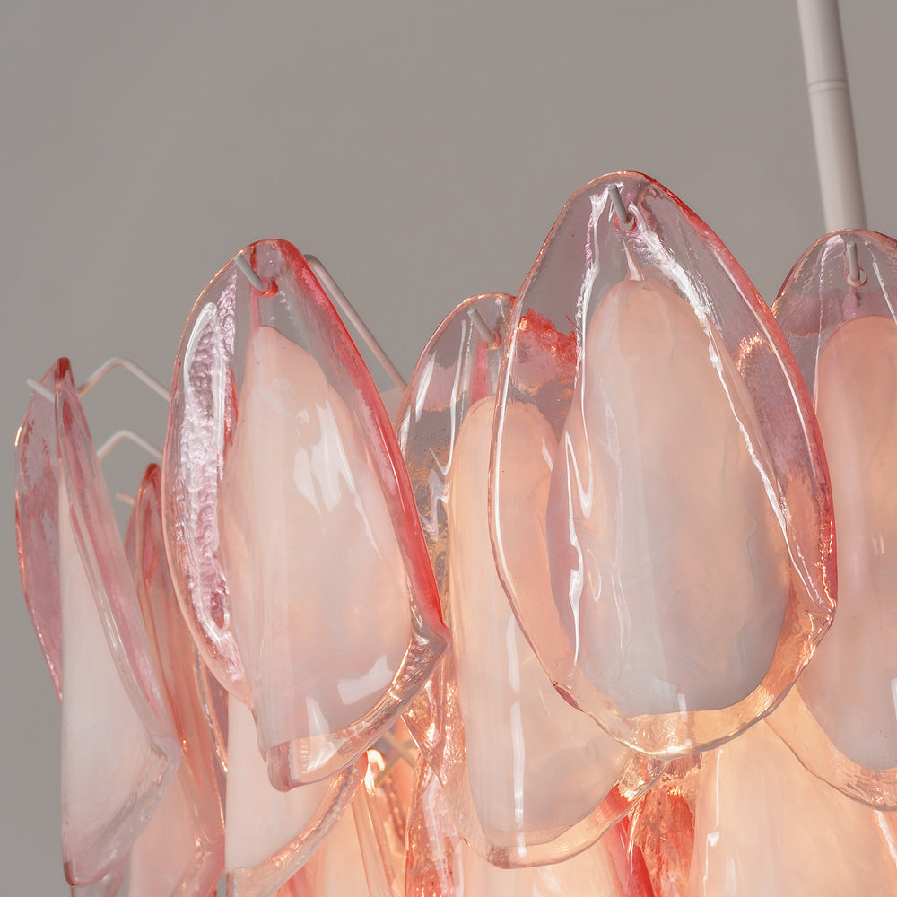Elara blush petal chandelier detail