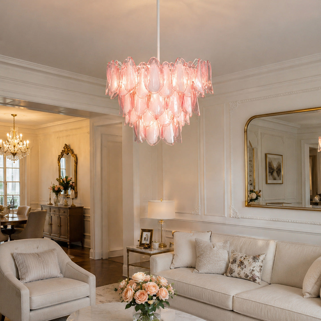Elara Blush Petal Chandelier