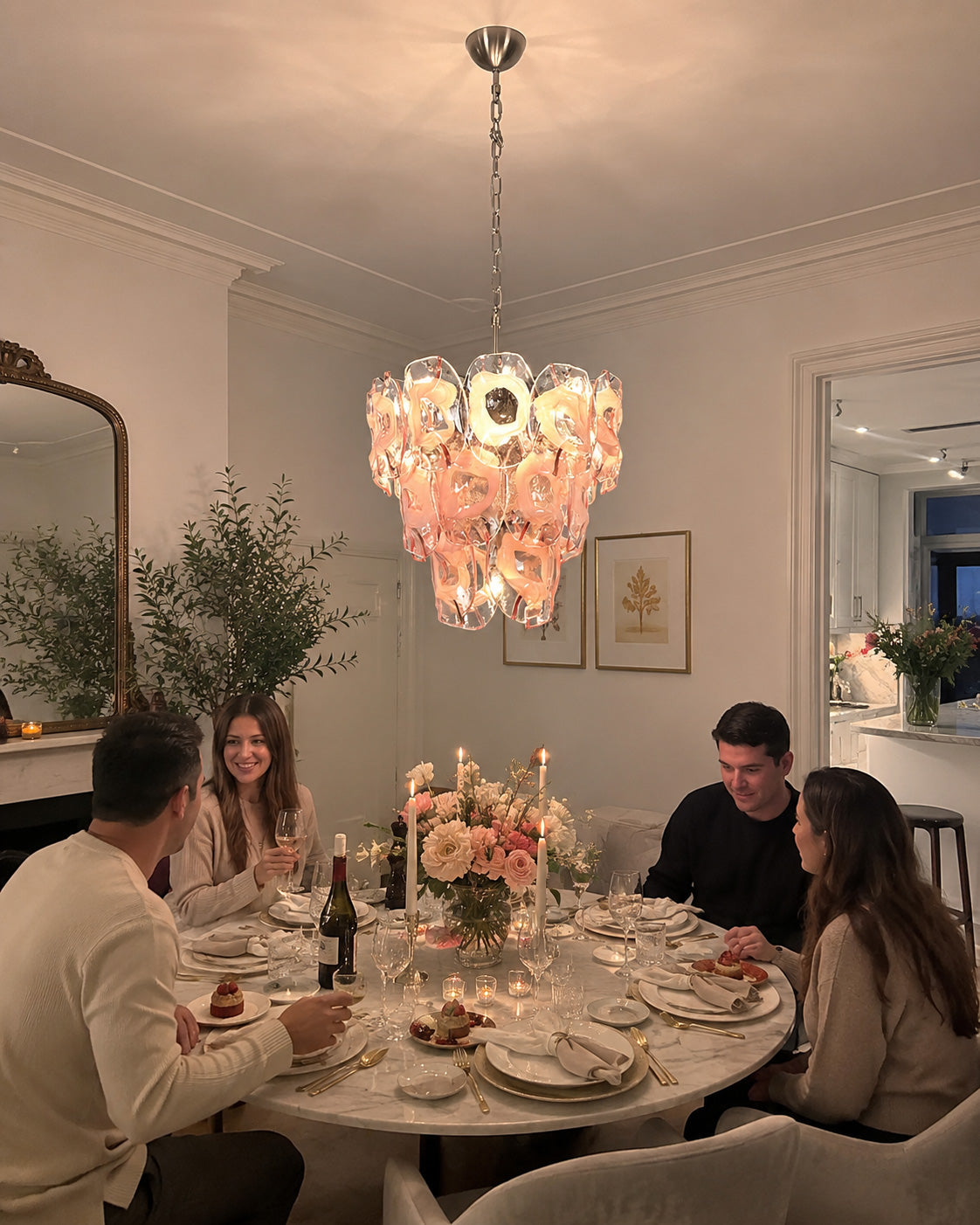 Fiorella Blush Petal Chandelier
