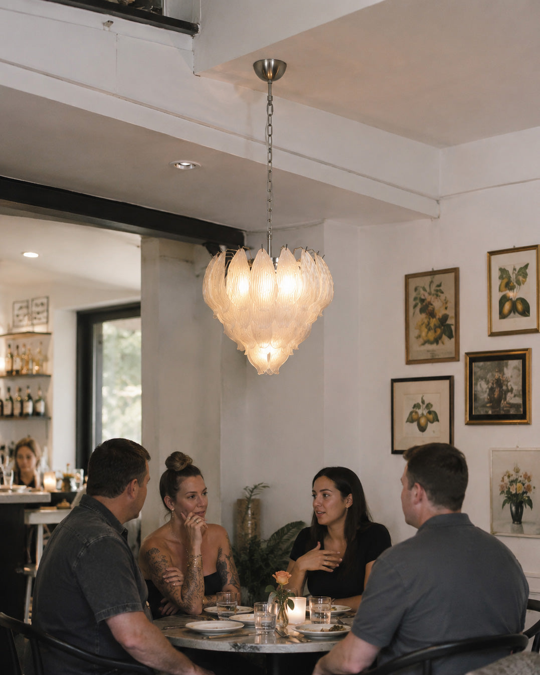 Venzara Glass Petal Chandelier
