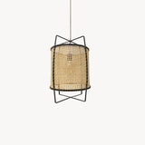 Lampada a Sospensione in Rattan e Canna