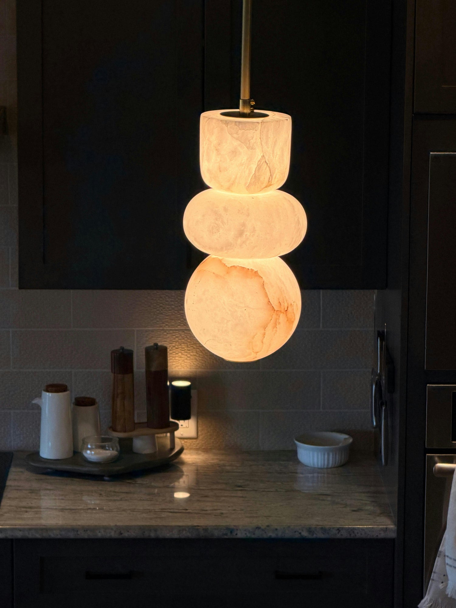 Alabaster Totem Pendant Lamp