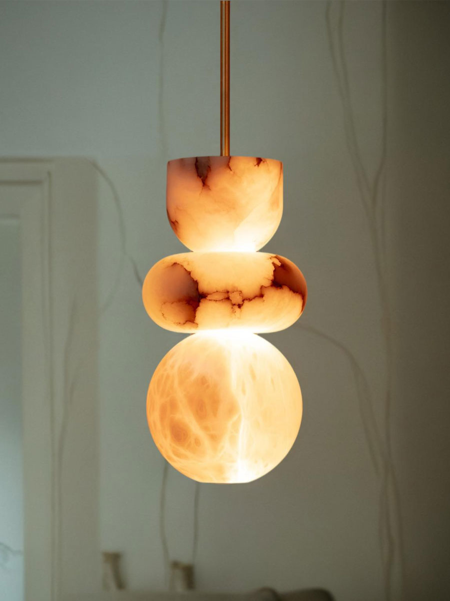 Alabaster Totem Pendant Lamp