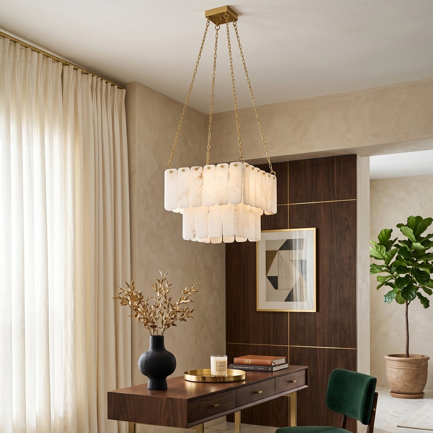 Arden Tiered Alabaster Chandelier