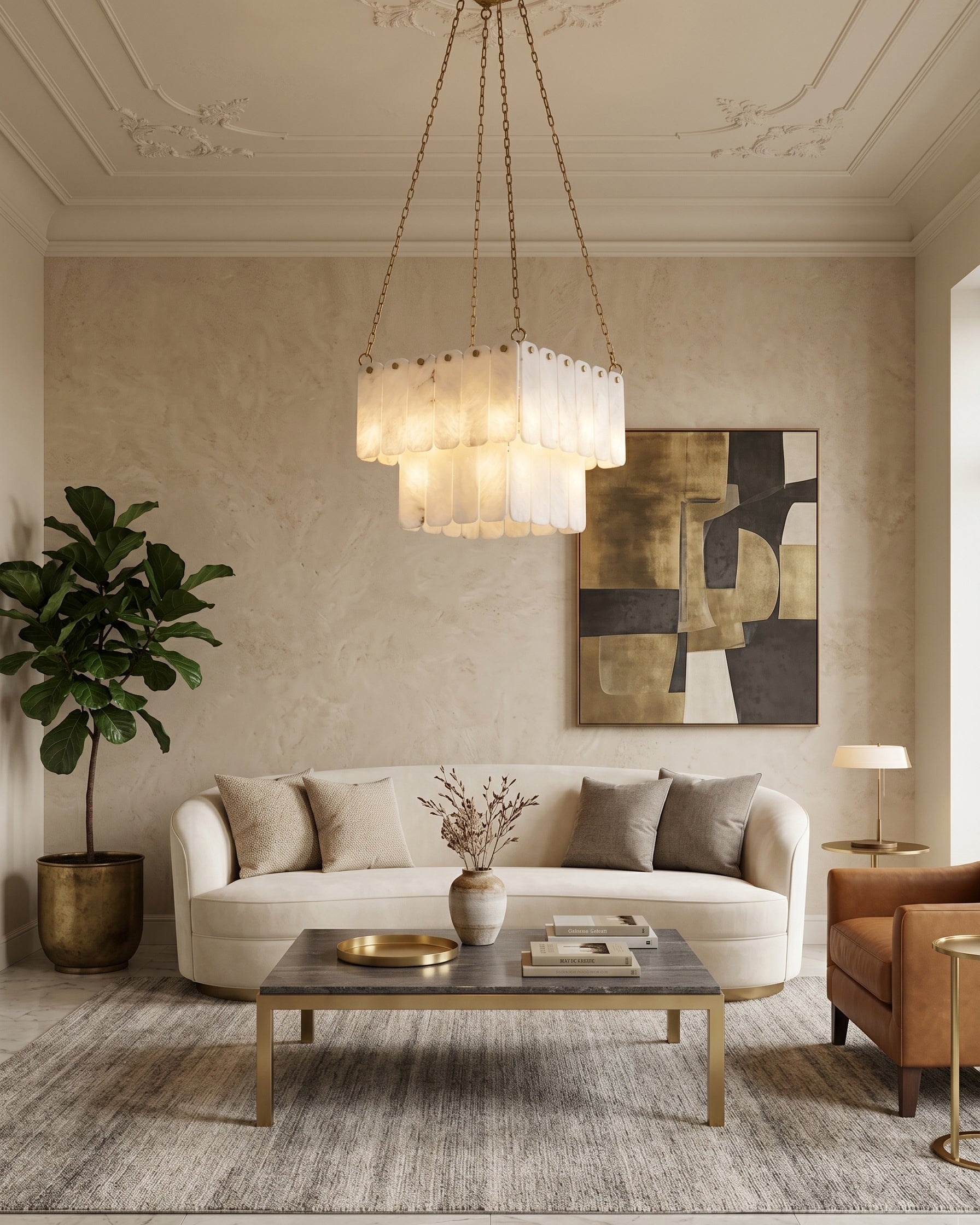 Arden Tiered Alabaster Chandelier