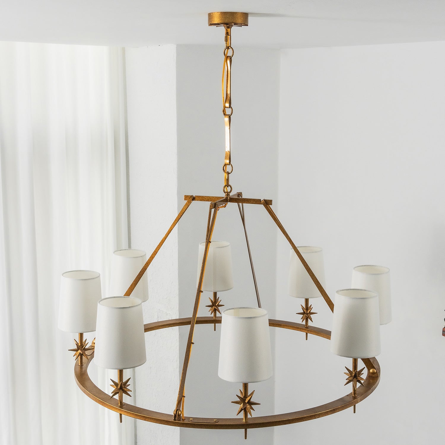 Astraea Star Wagon Wheel Chandelier