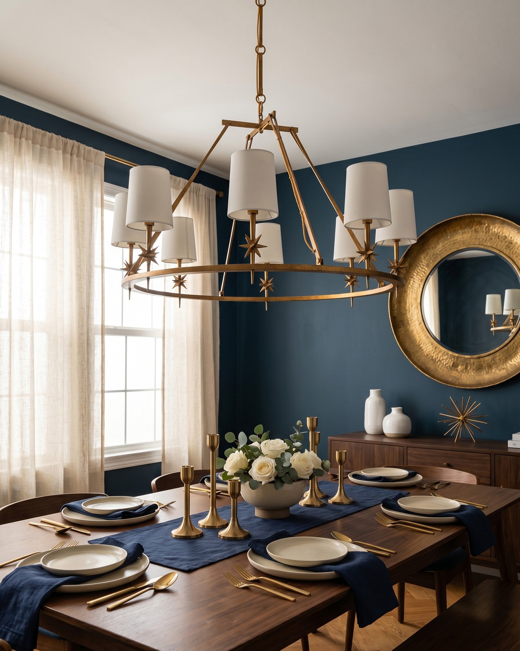 Astraea Star Wagon Wheel Chandelier