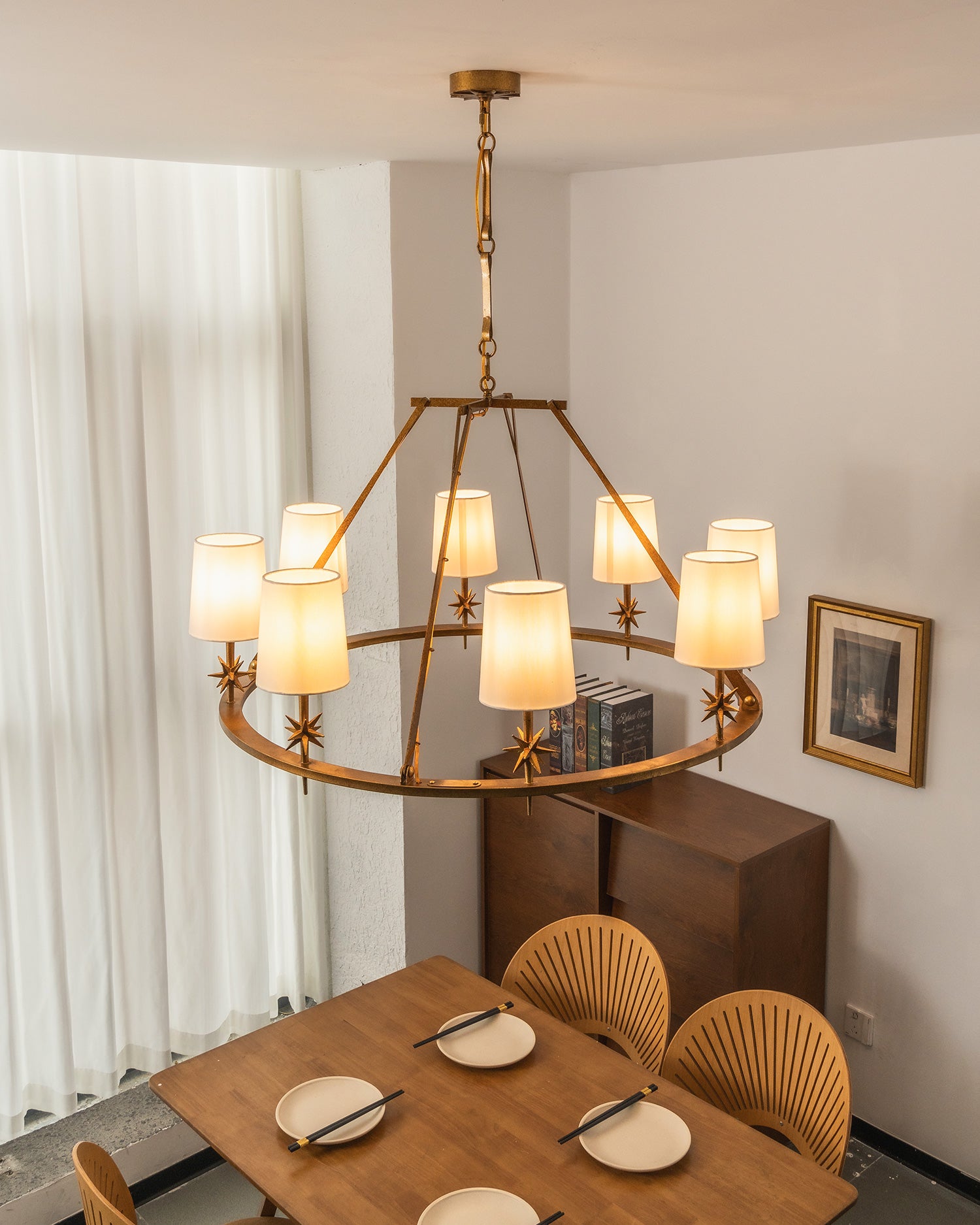 Astraea Star Wagon Wheel Chandelier