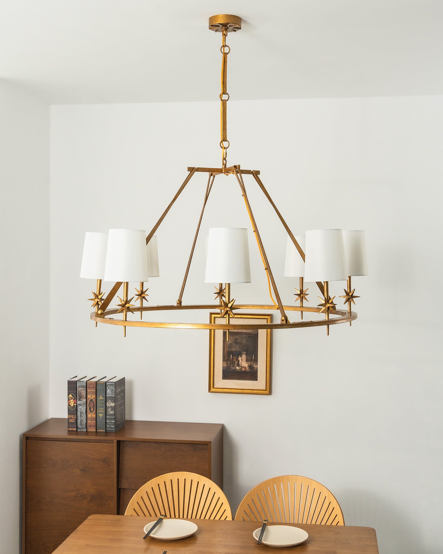 Astraea Star Wagon Wheel Chandelier