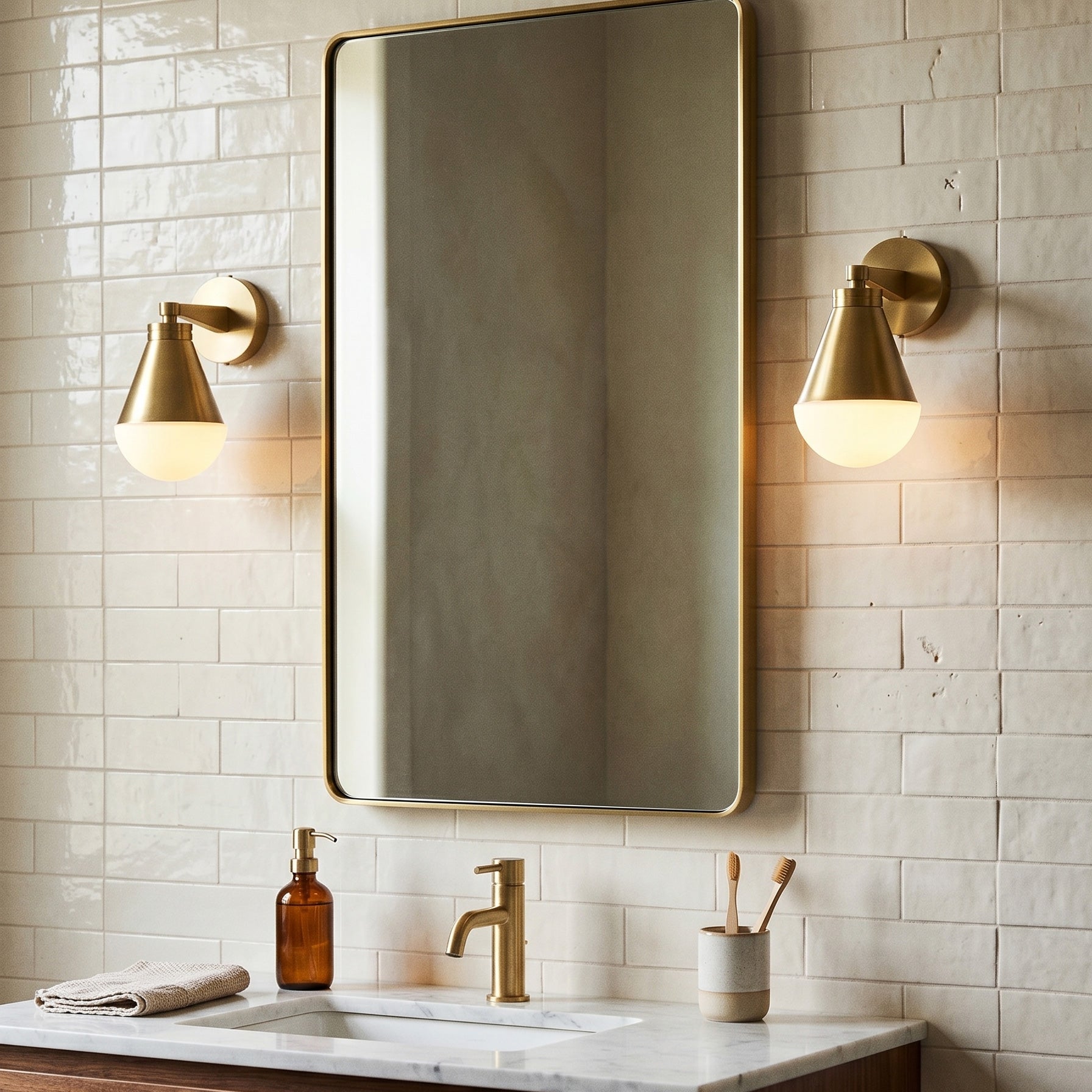 Aurelia Brass Cone Wall Sconce