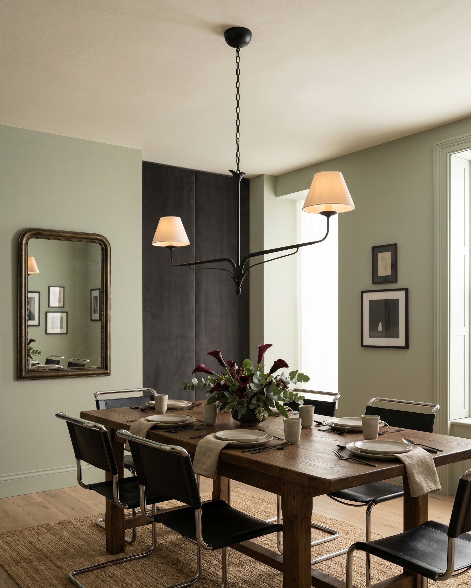 Aveline Wrought Iron Linear Chandelier