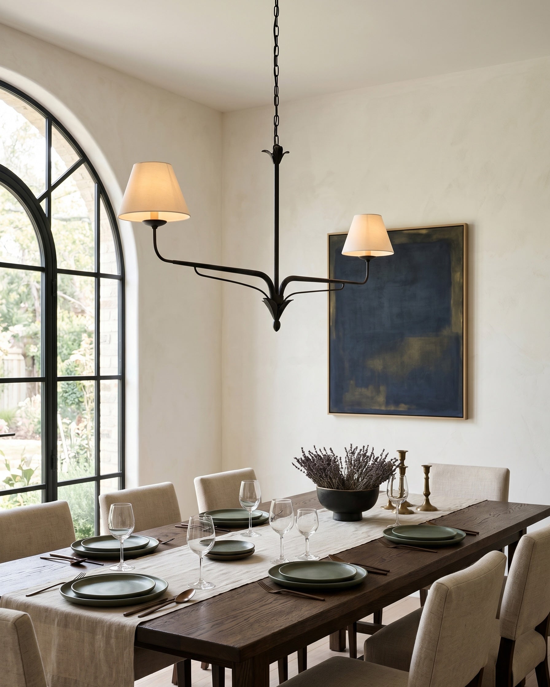 Aveline Wrought Iron Linear Chandelier