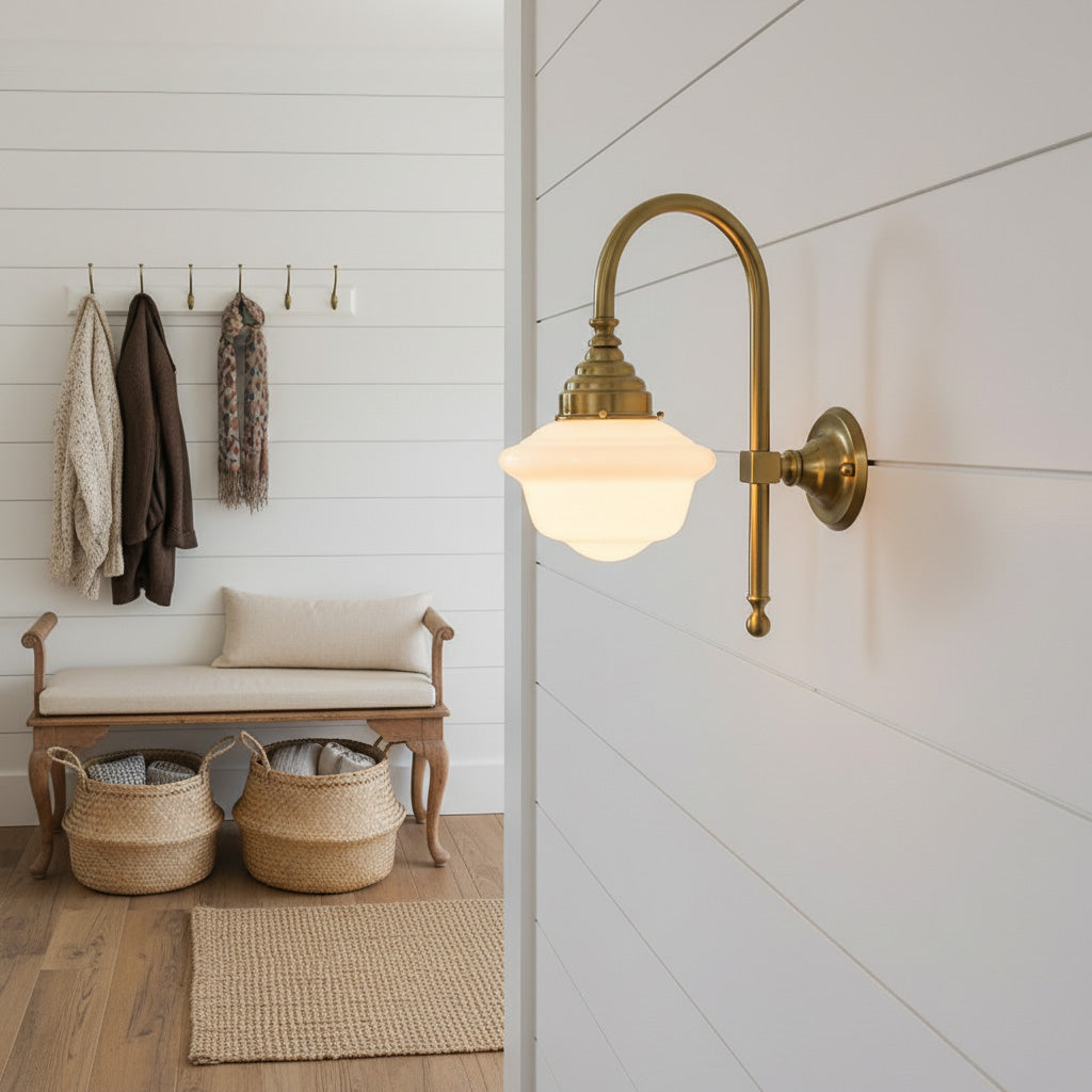 Avery Milk Glass Wall Sconce