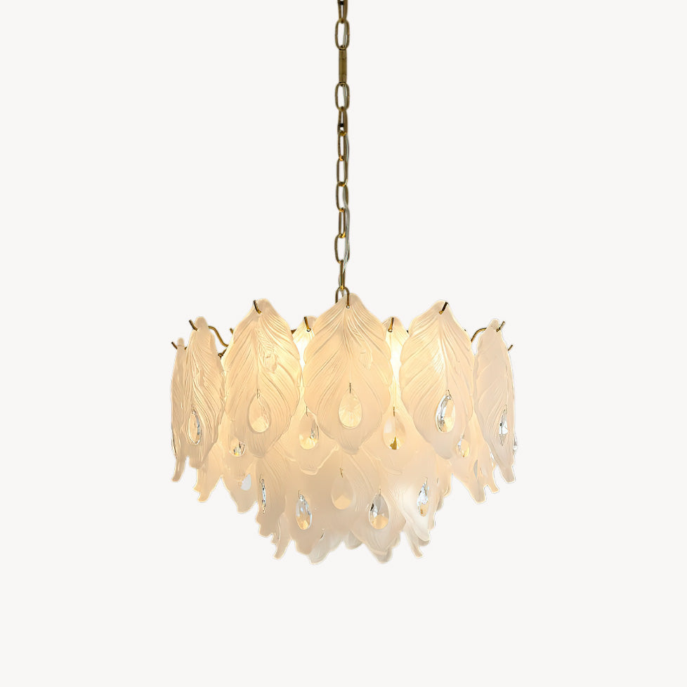Carved Feather Chandelier