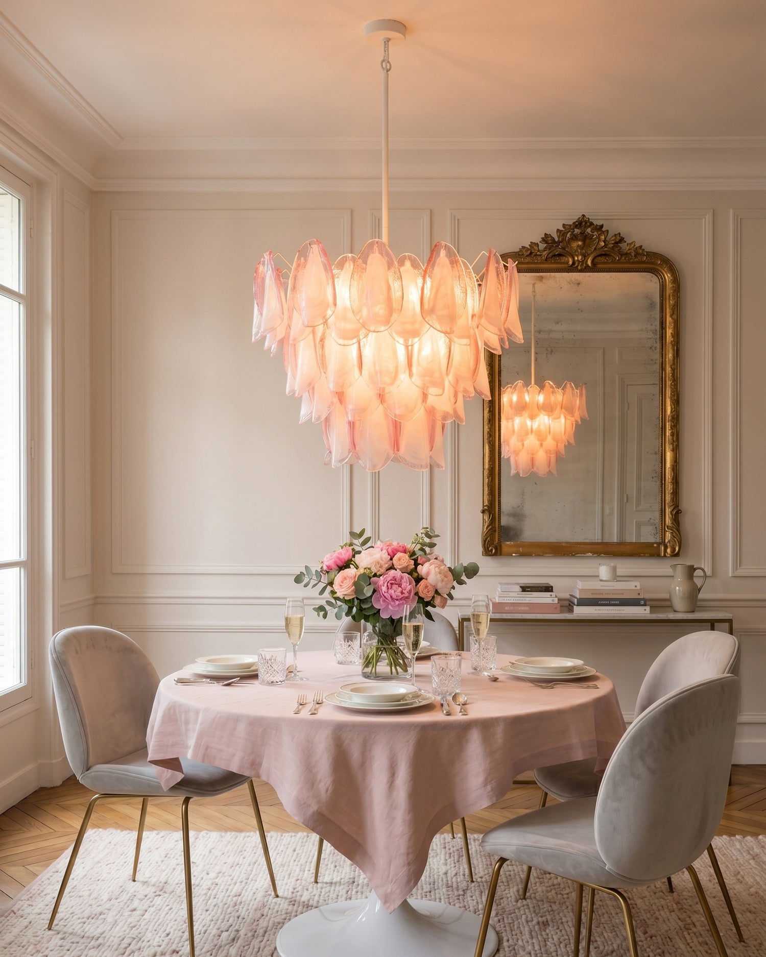 Elara Blush Petal Chandelier