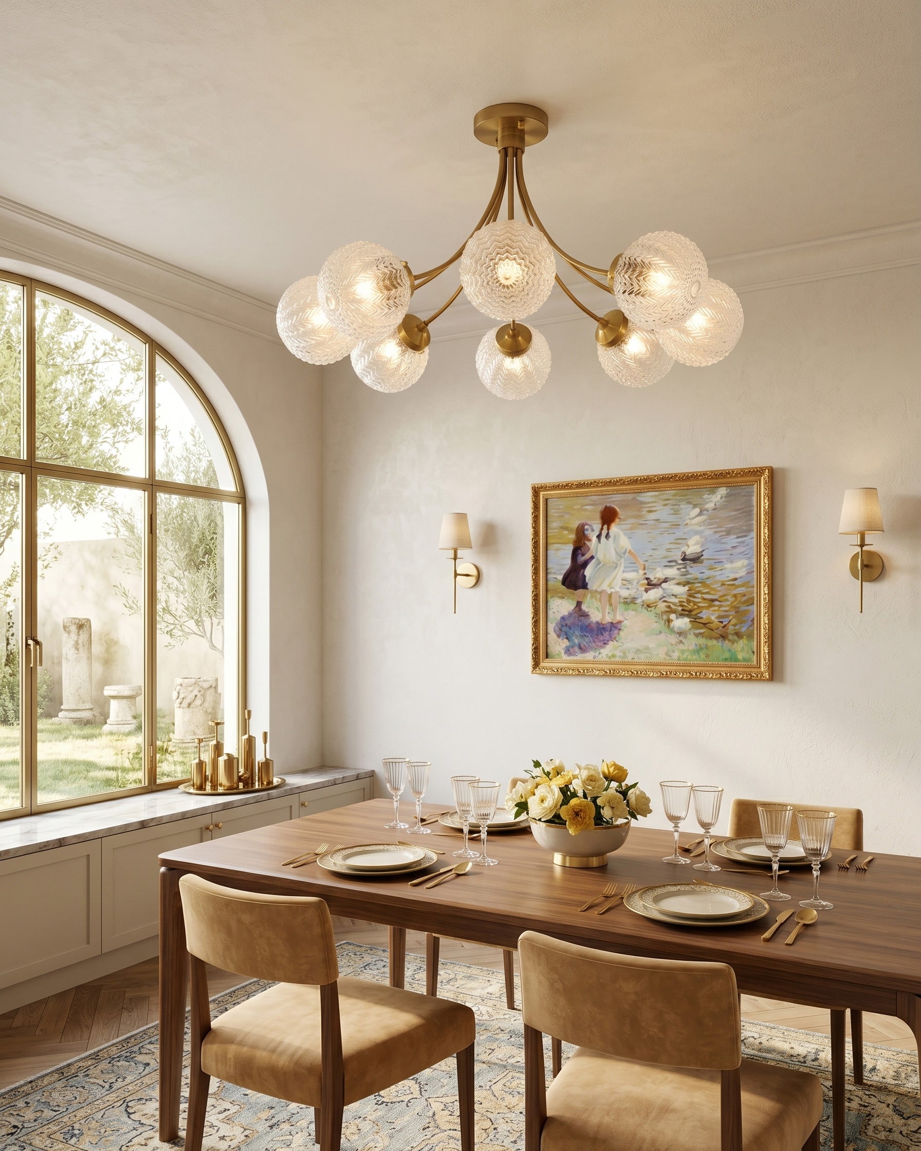 Elliot Textured Glass Flush Mount