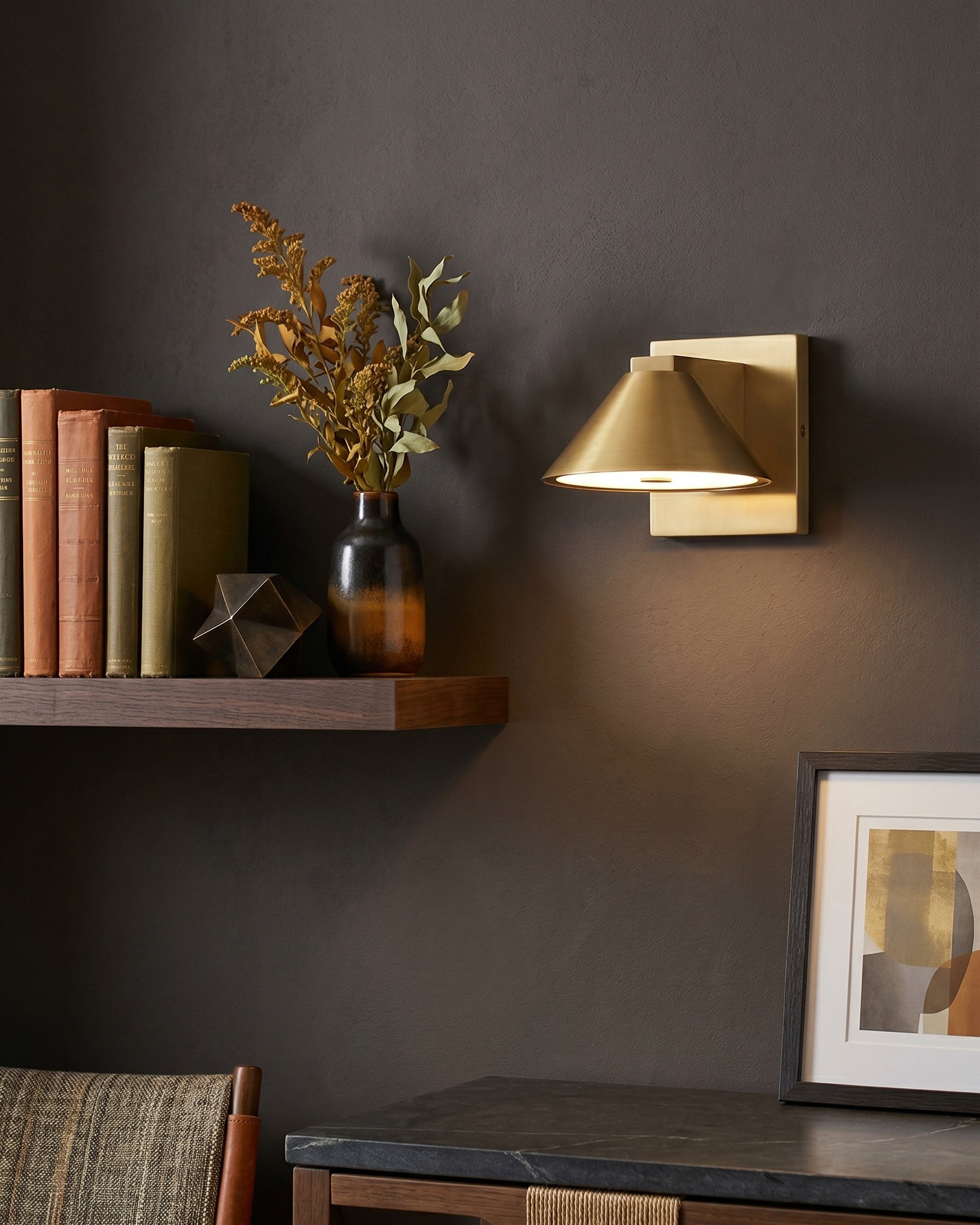 Emerson Brass Cone Wall Sconce
